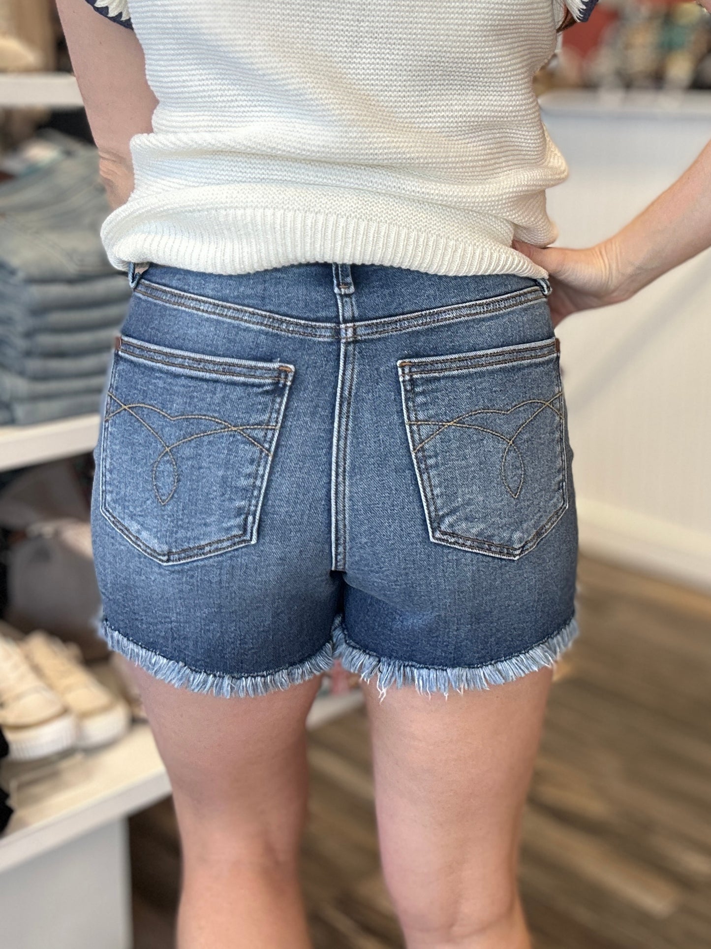 Hilary Frayed High Waist Shorts