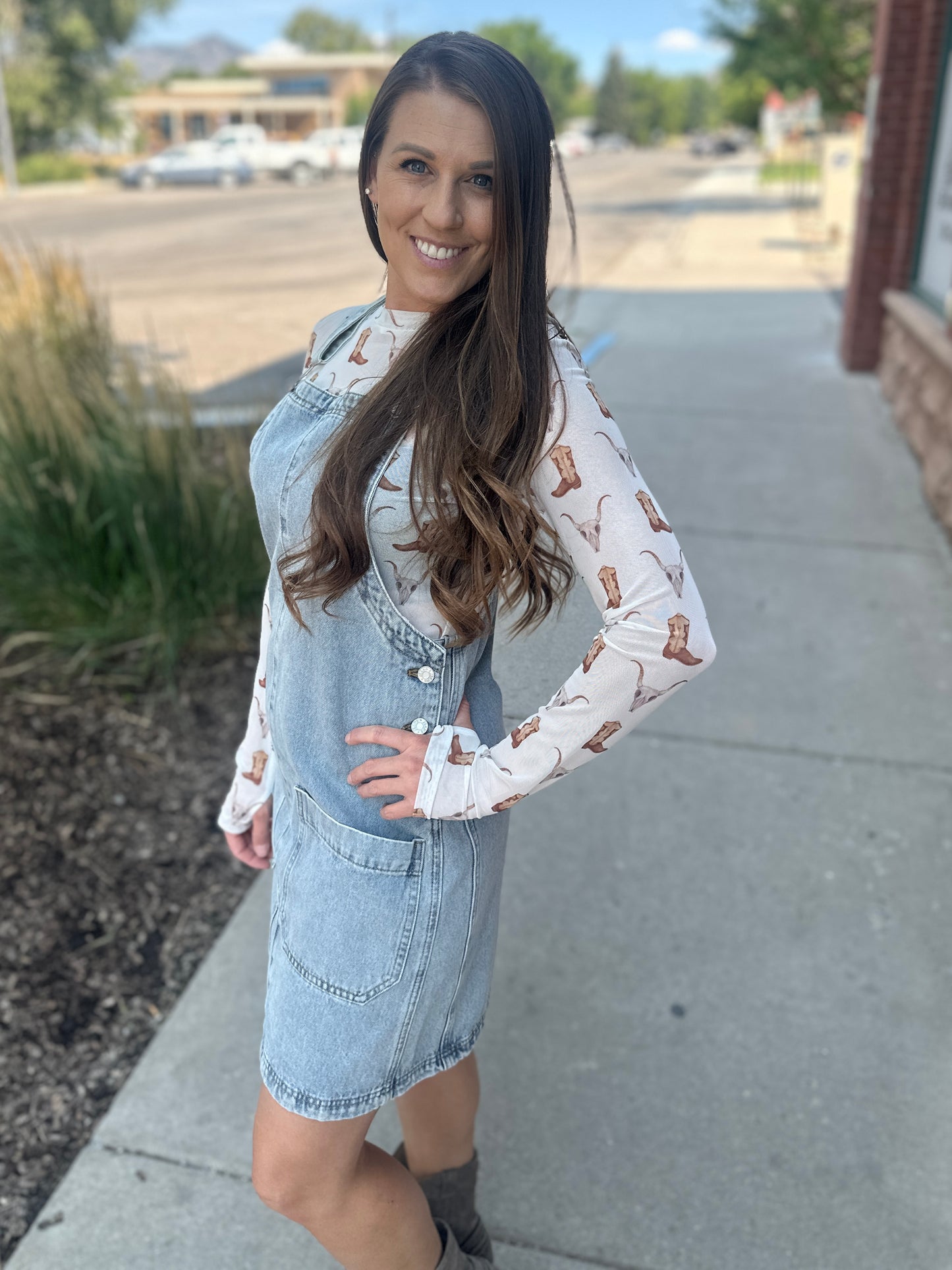 Skulls & Boots Mesh Top
