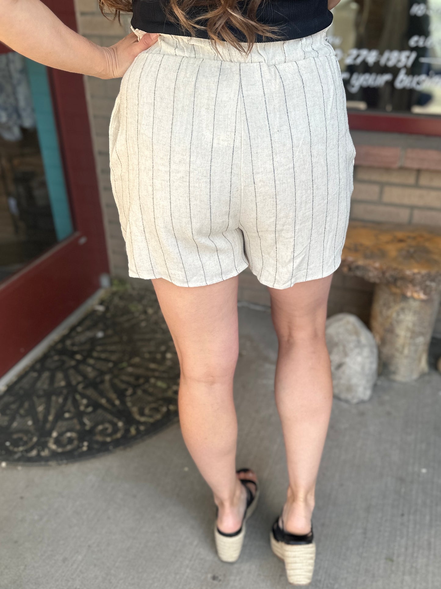 Libby Striped Linen Shorts