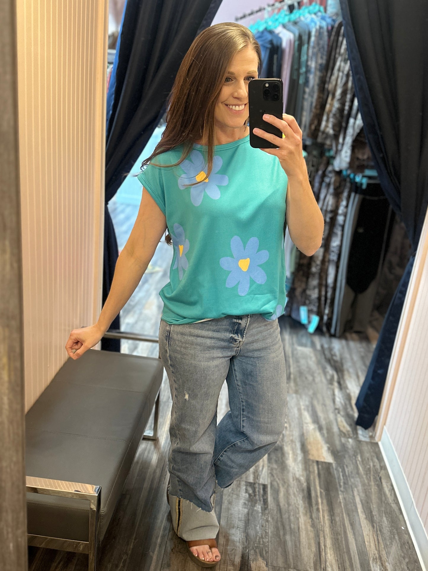 Daisy Cap Sleeve Top