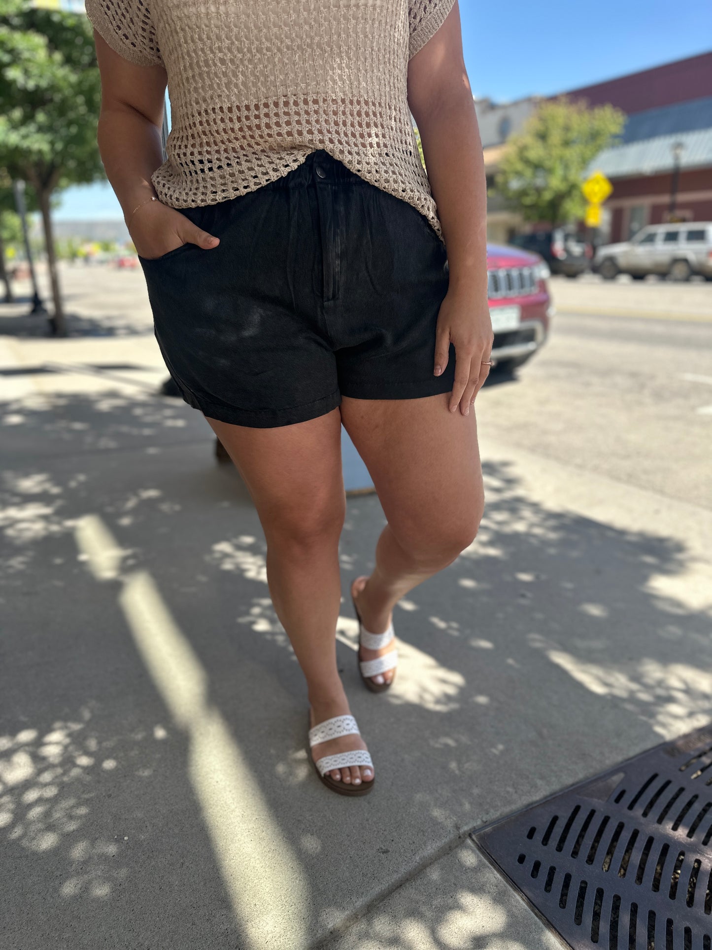 Vintage Wash Wide Leg Shorts