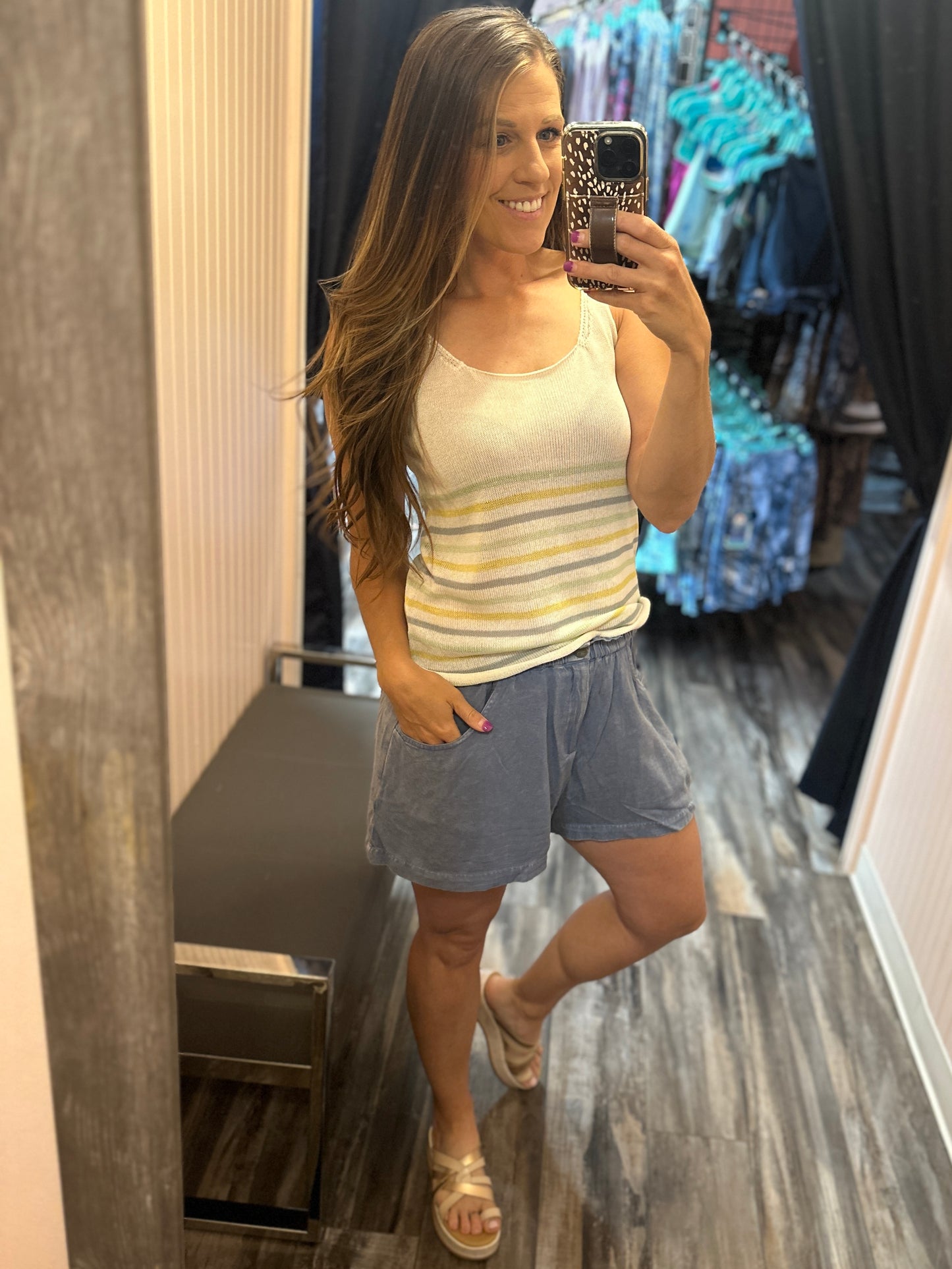 Vintage Wash Wide Leg Shorts