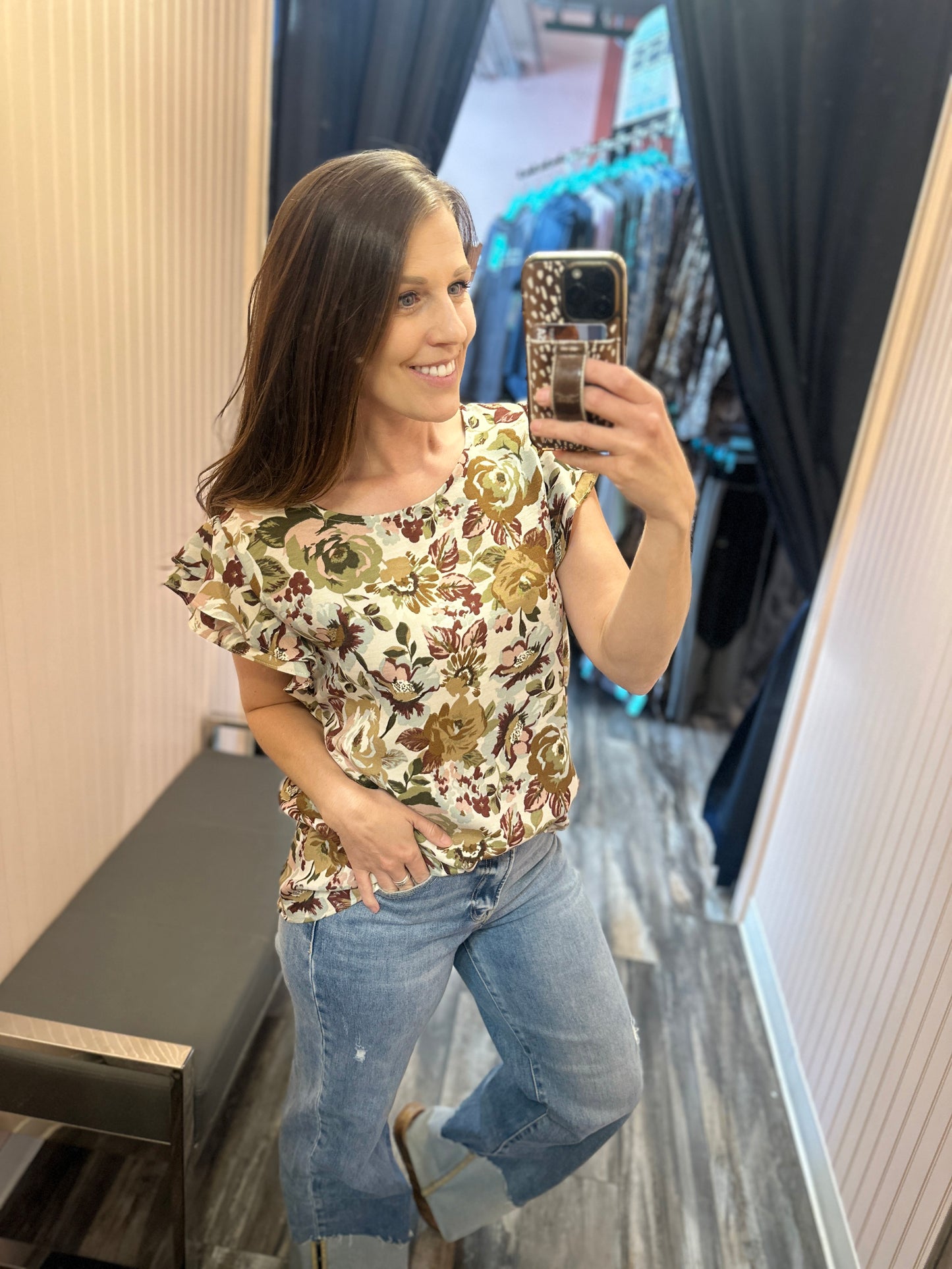 Floral and Ruffle Blouse