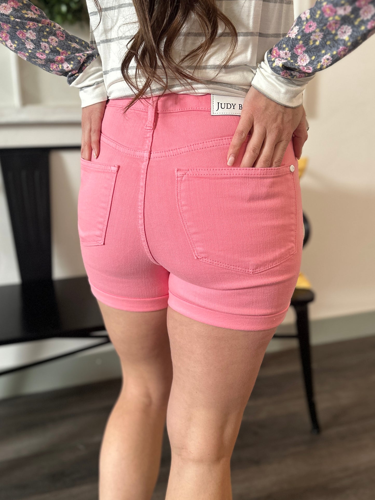 Dyed Pink HW Shorts