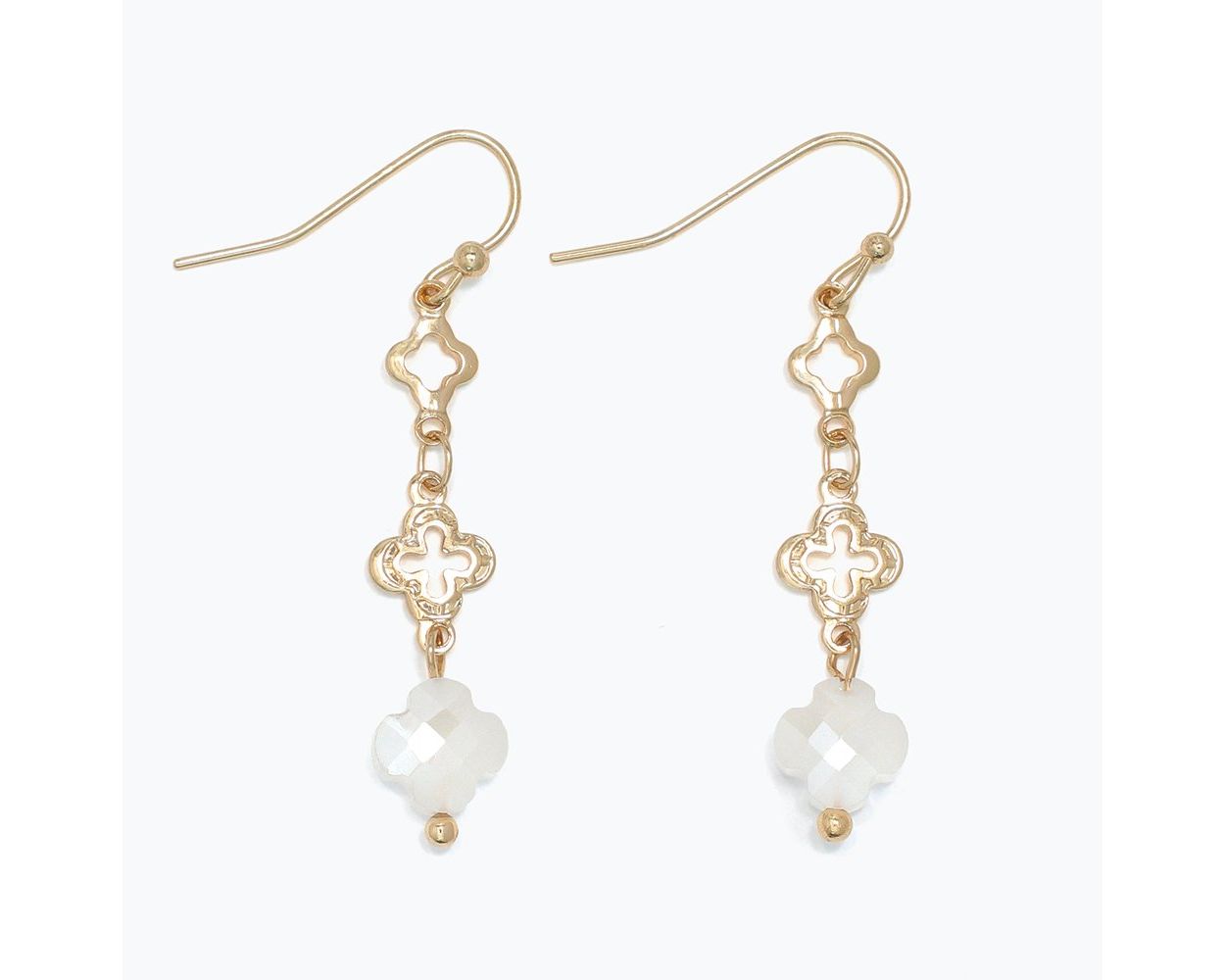 Gold Clover Dangle Earrings