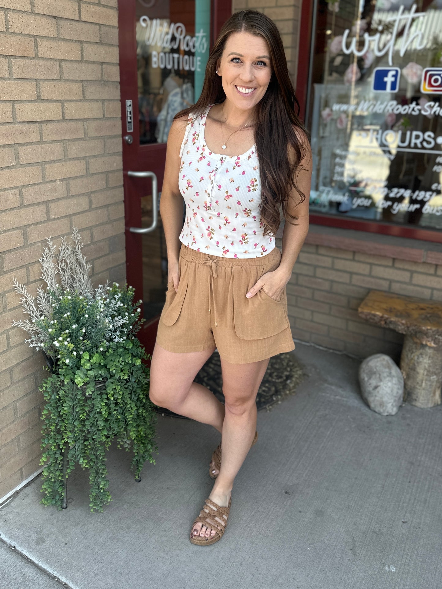 Ribbed Floral Tank
