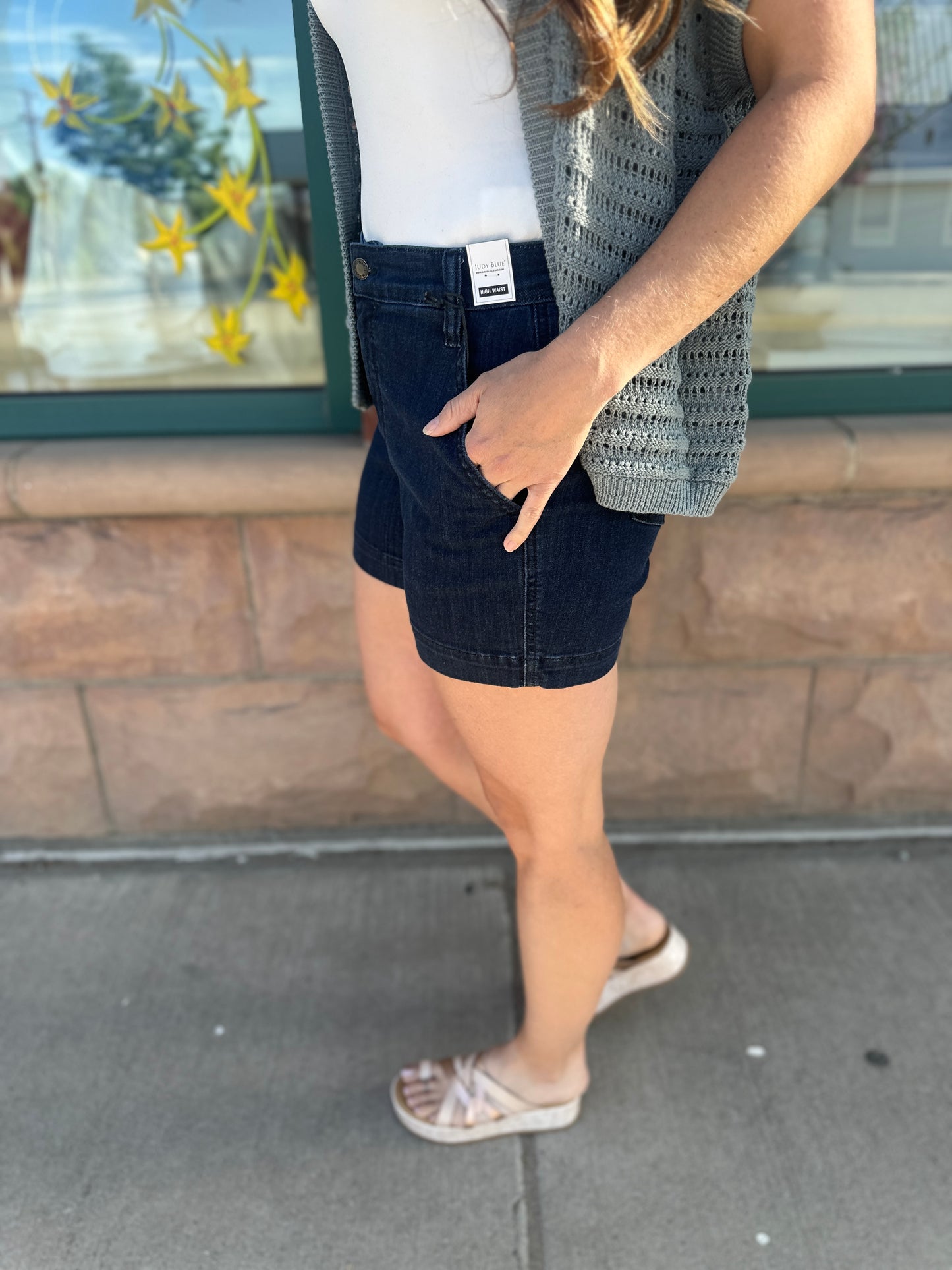Denim Trouser Shorts