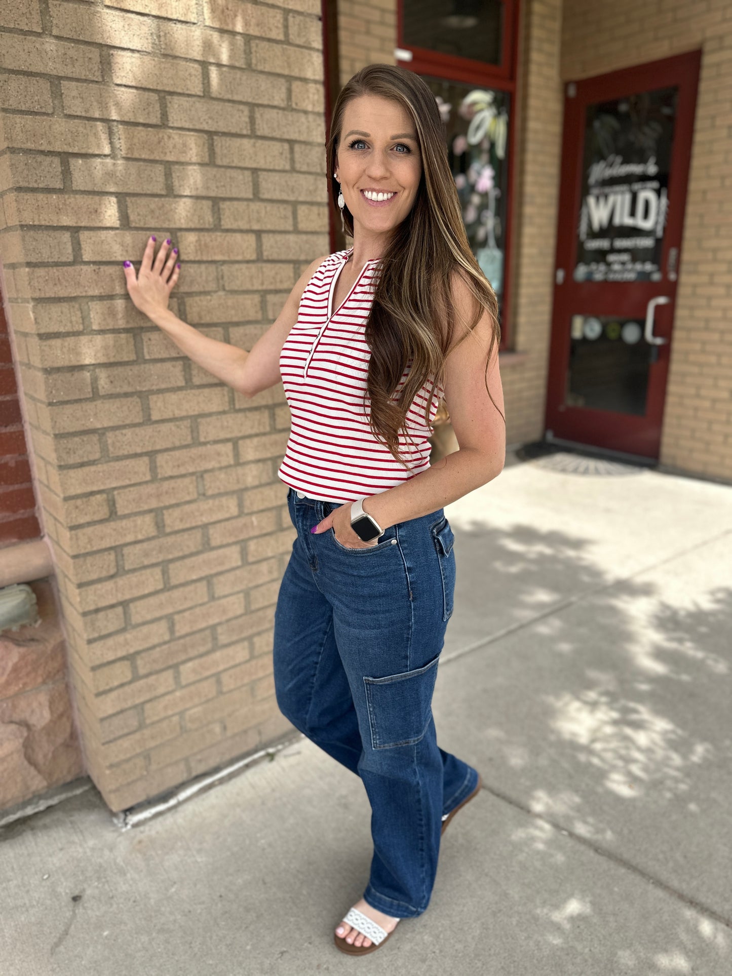 Henley Striped Tank