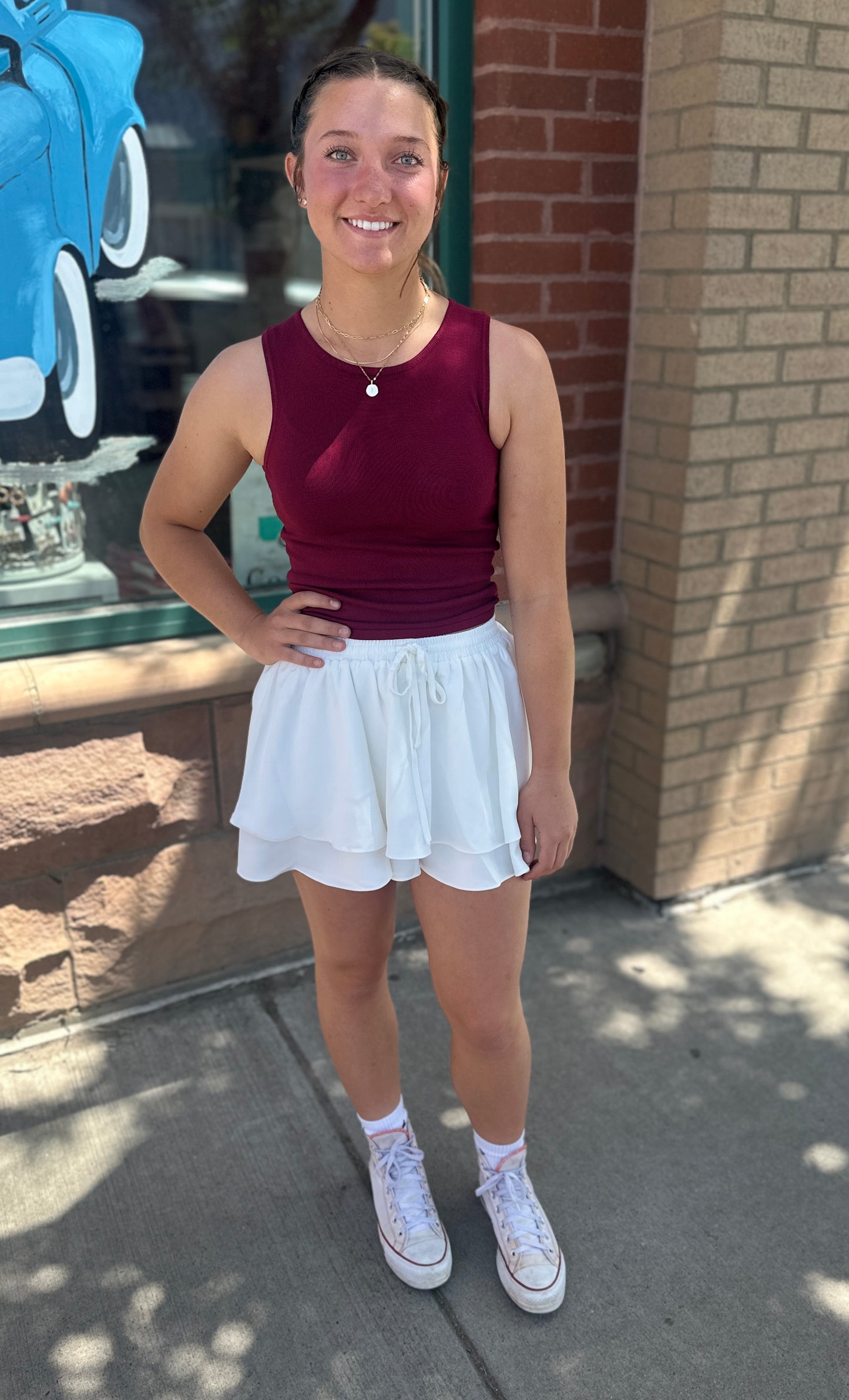 Layered Ruffle Mini Skort
