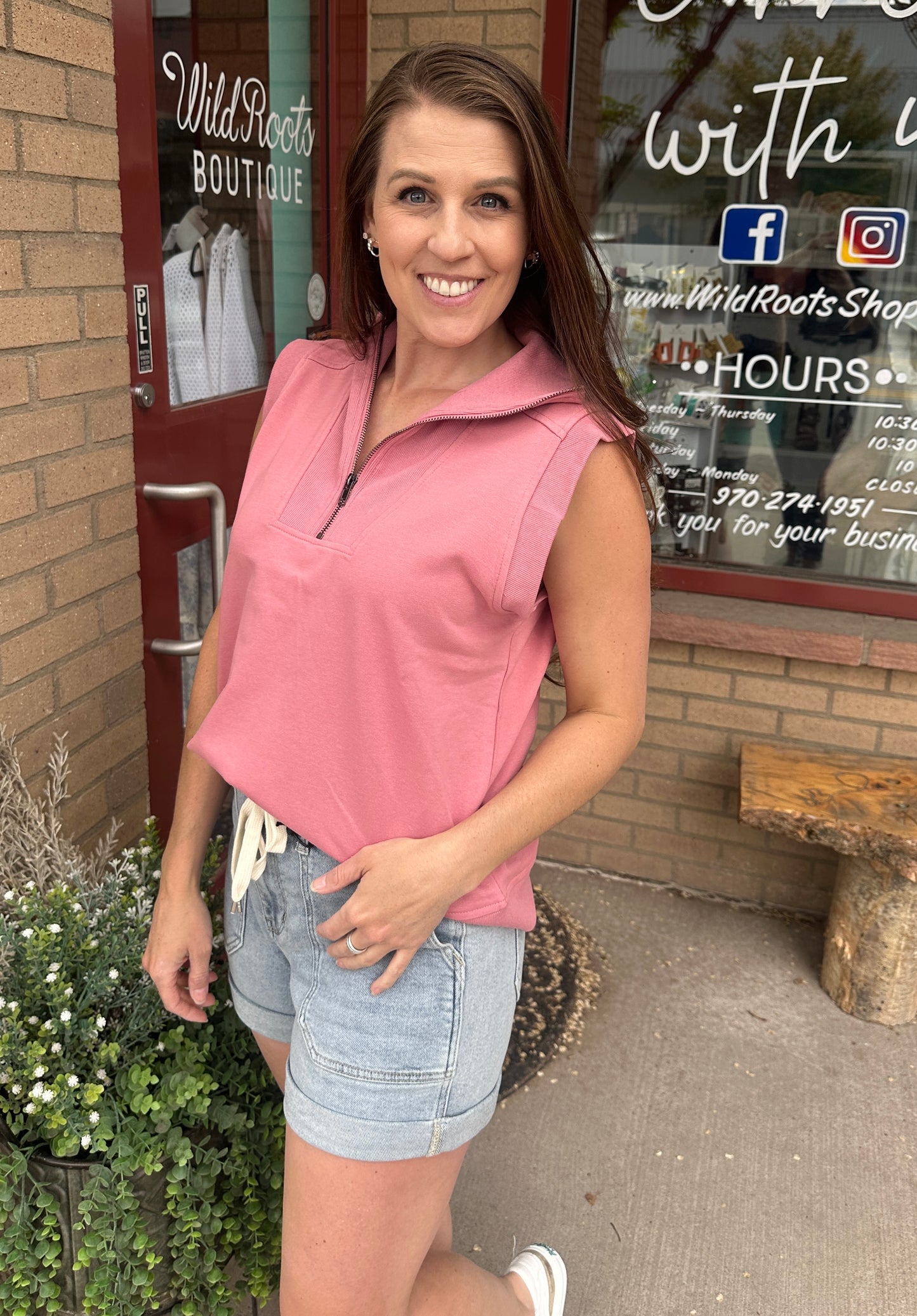 Rose Cap Sleeve Sweater Tank
