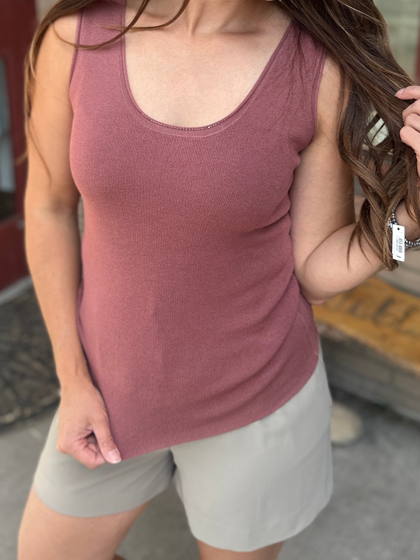 Raw Edge Sweater Tank
