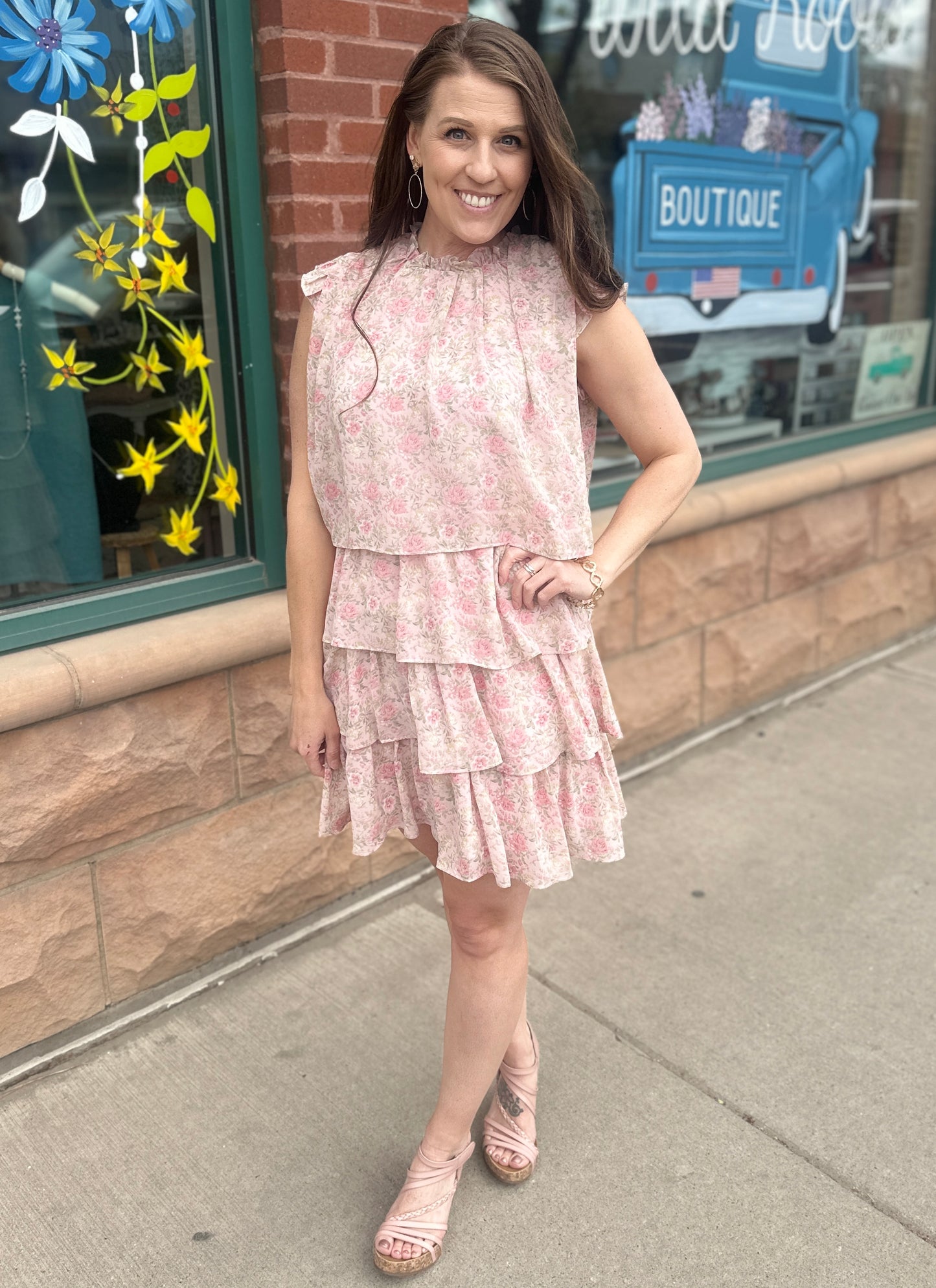 Floral Chiffon Mini Dress