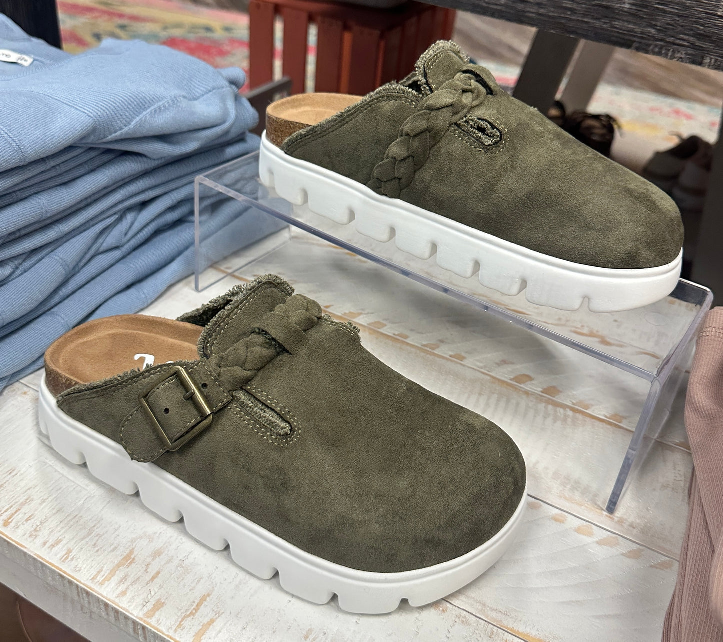 Olive Braided Slip On