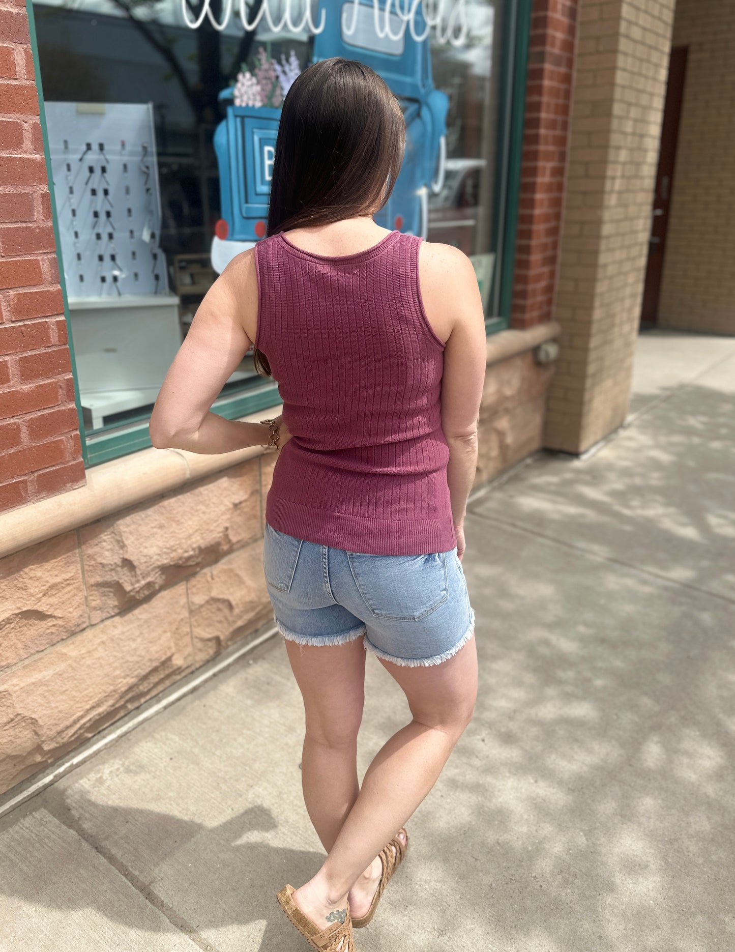 Plum Ribbed Tank