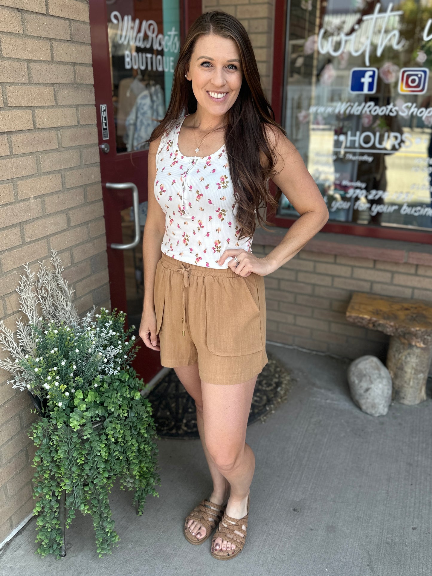 Ribbed Floral Tank