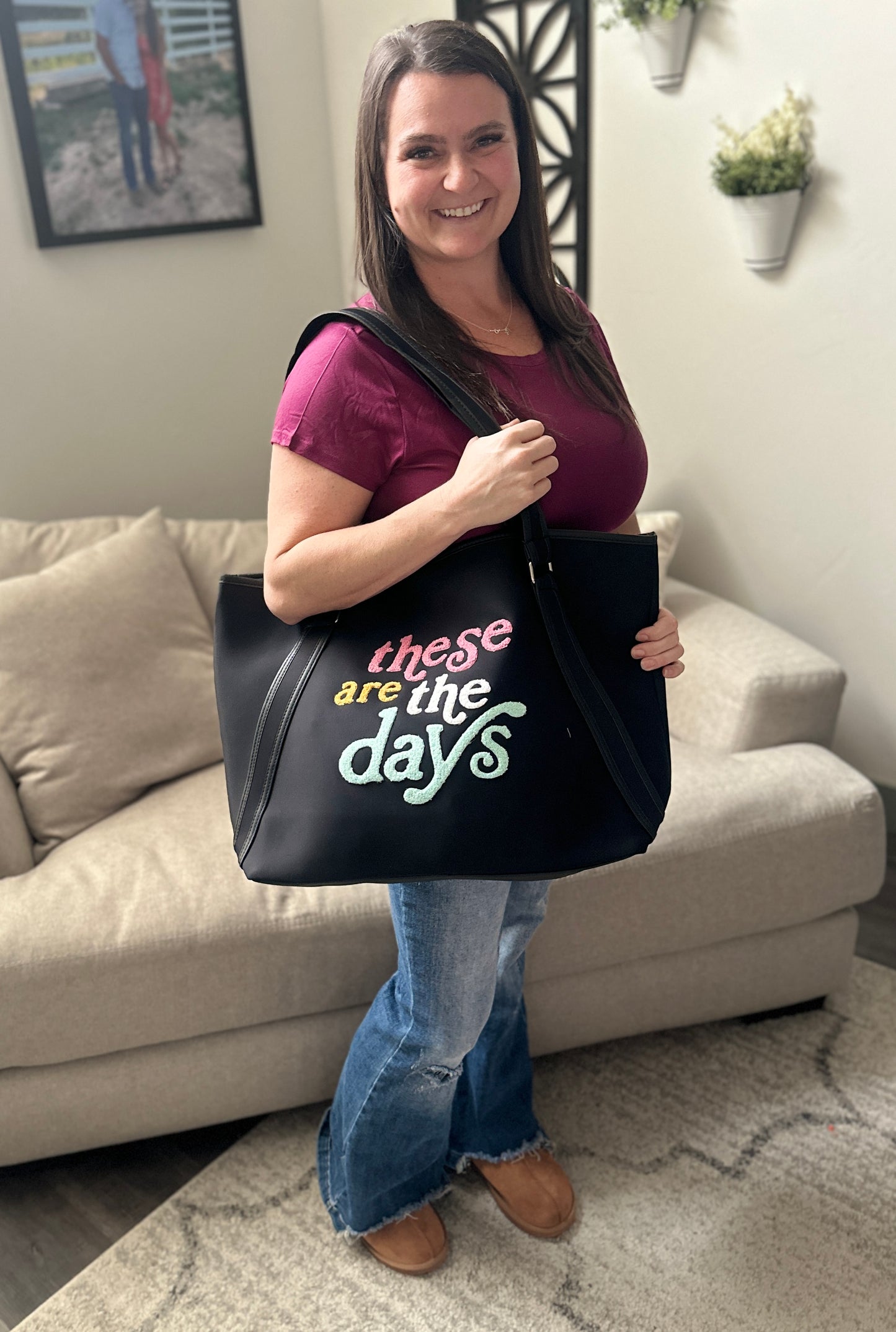 Neoprene These are the Days Tote
