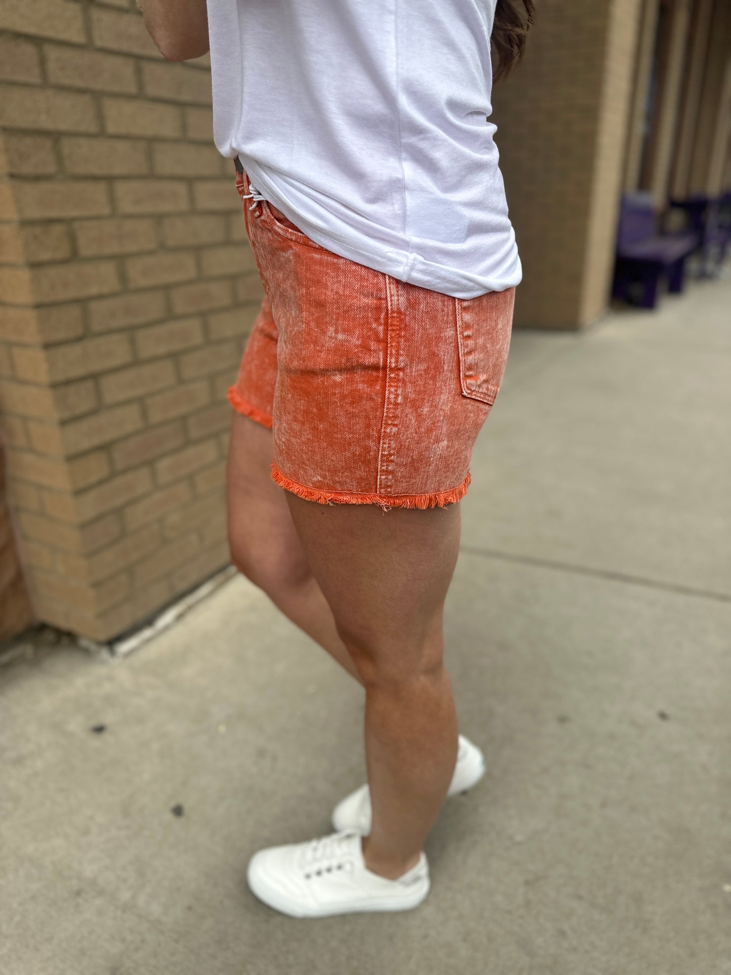 High Waist Peach Shorts