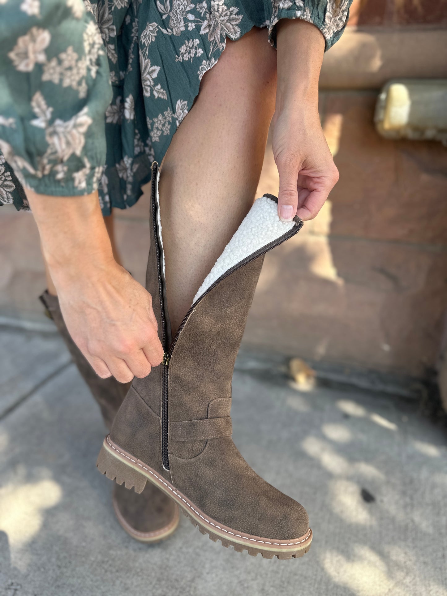 Pebbled Brown Boot
