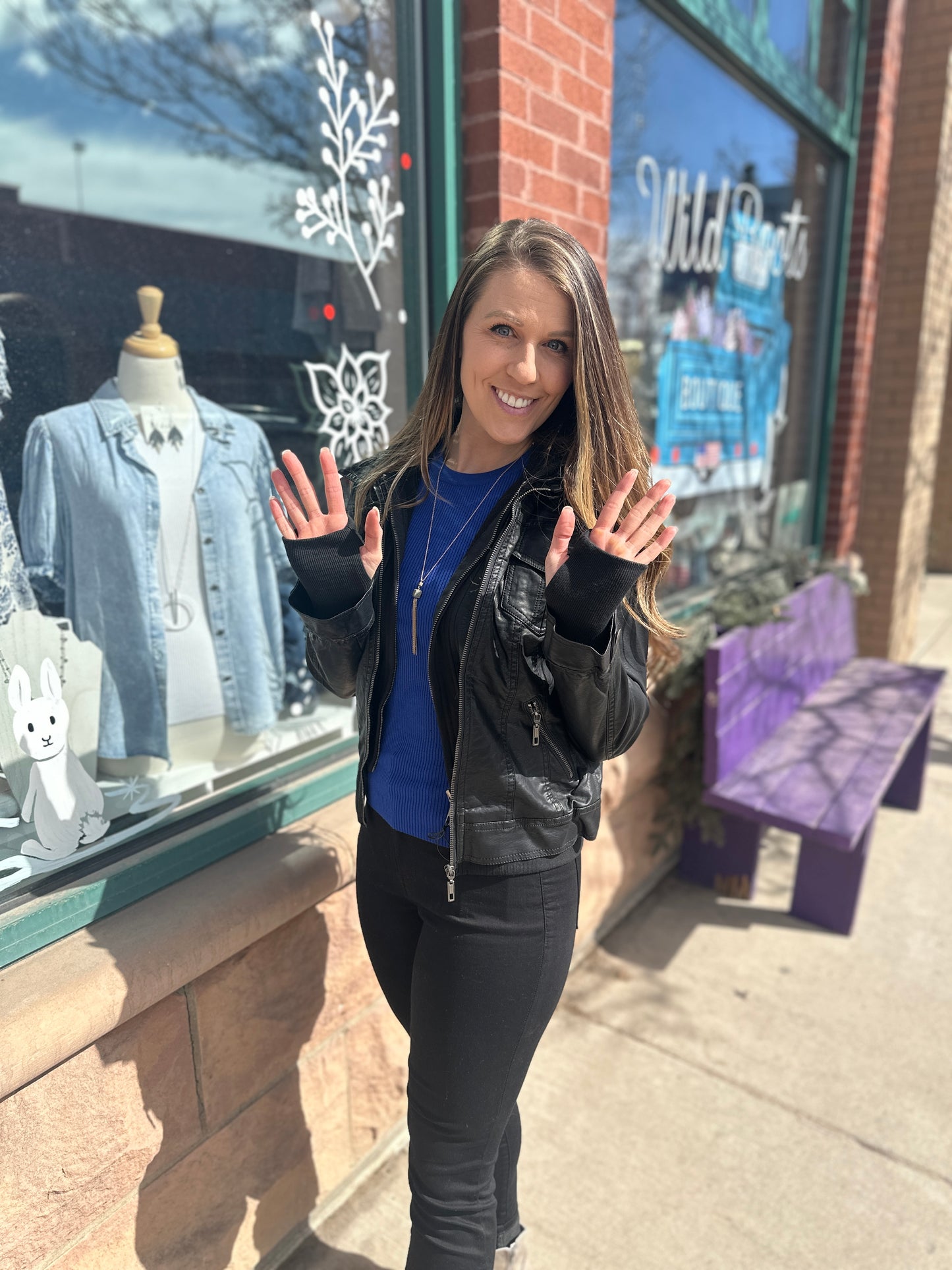 Leather Bomber Jacket with Removable Hood