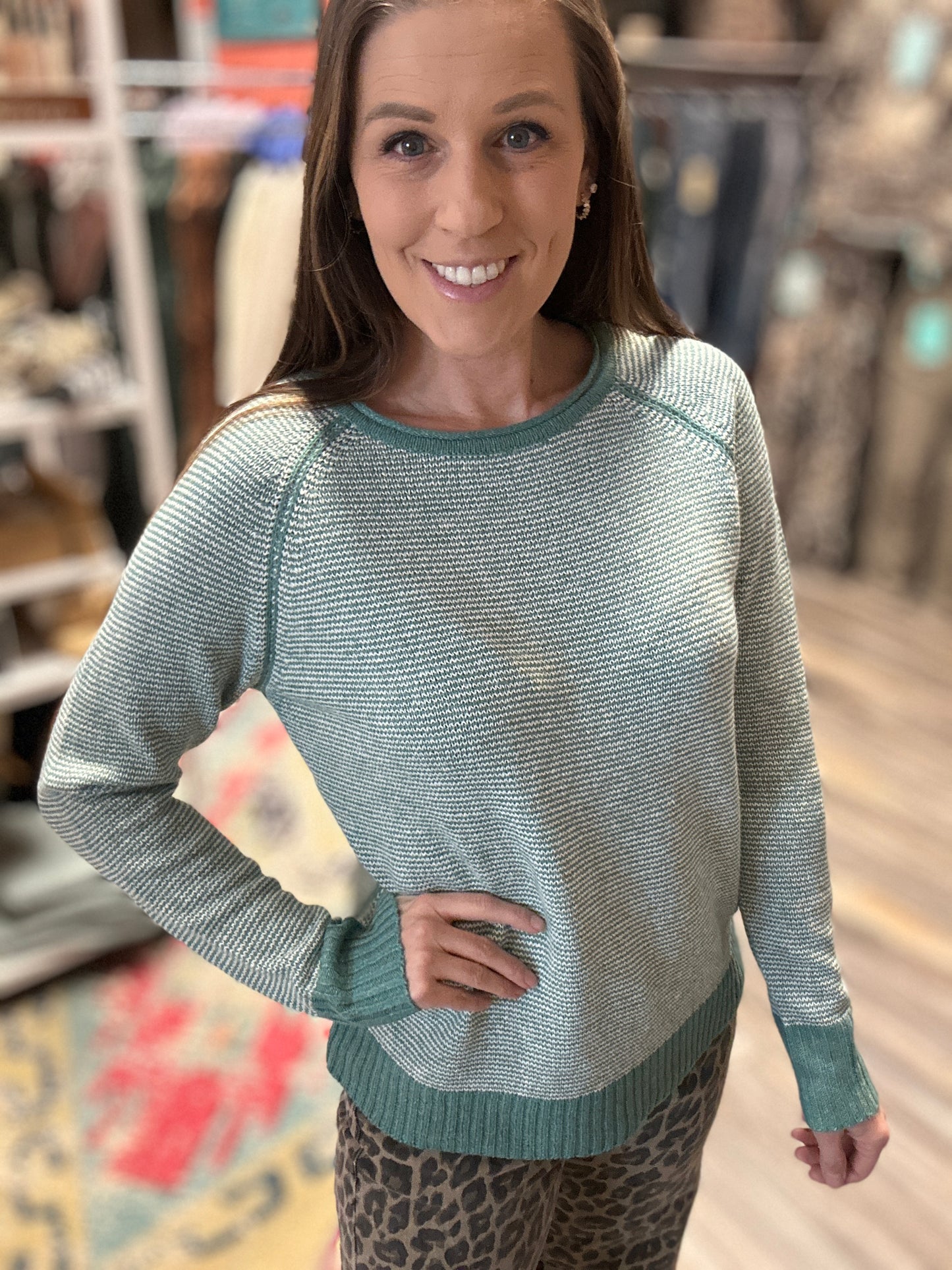 Lt Jade Raglan Sweater