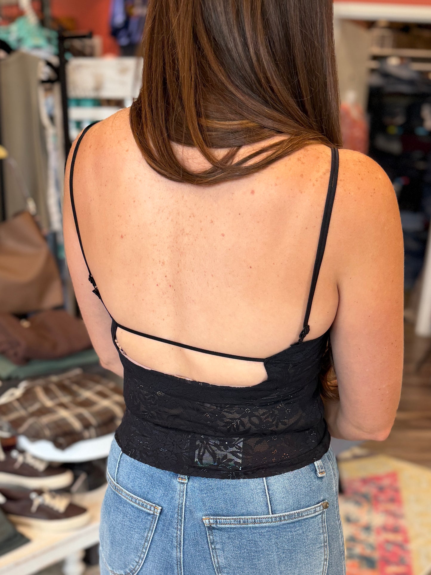 Cami Bralette with Lace Panel Back