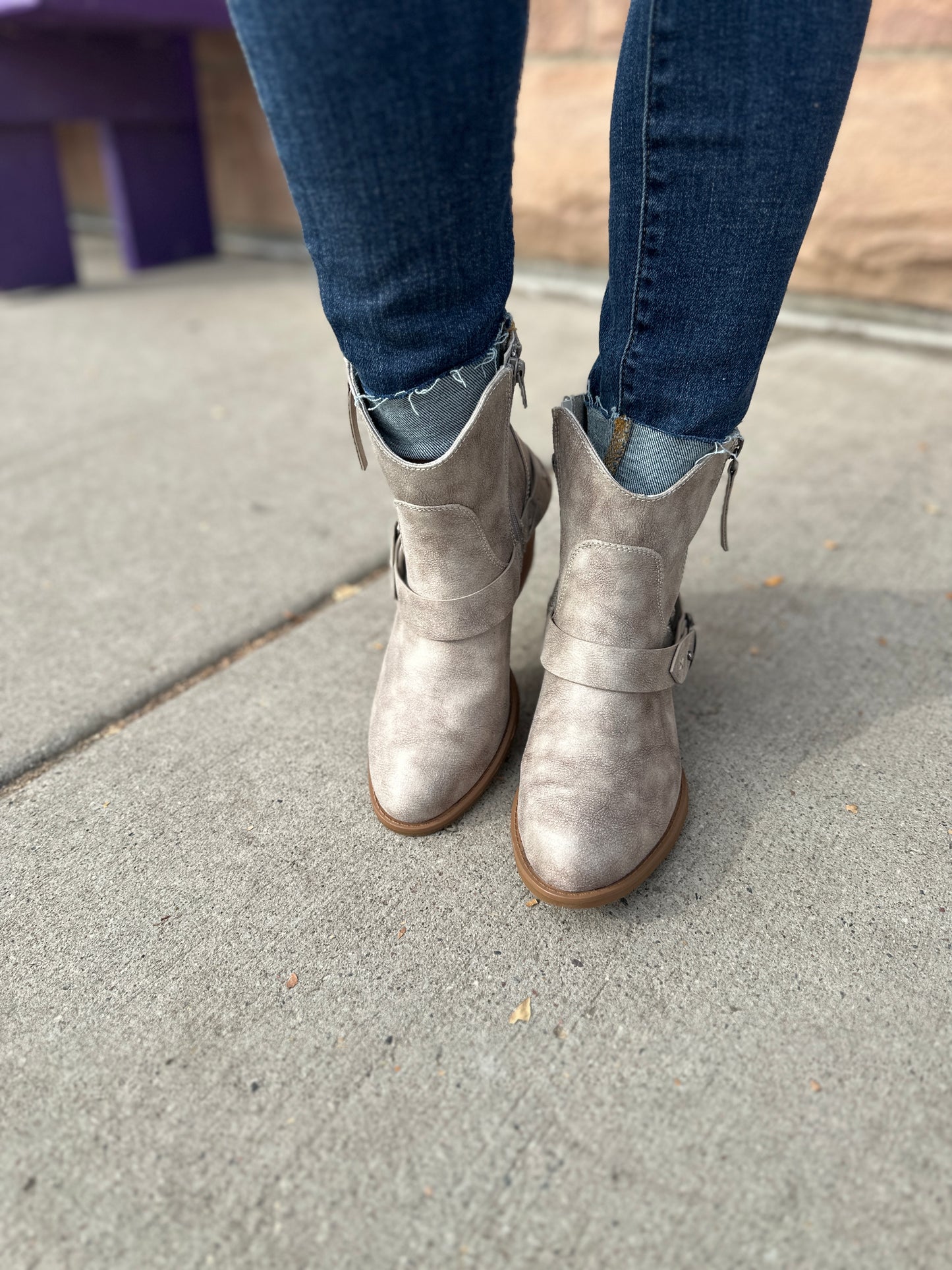 Merlot Buckle Bootie