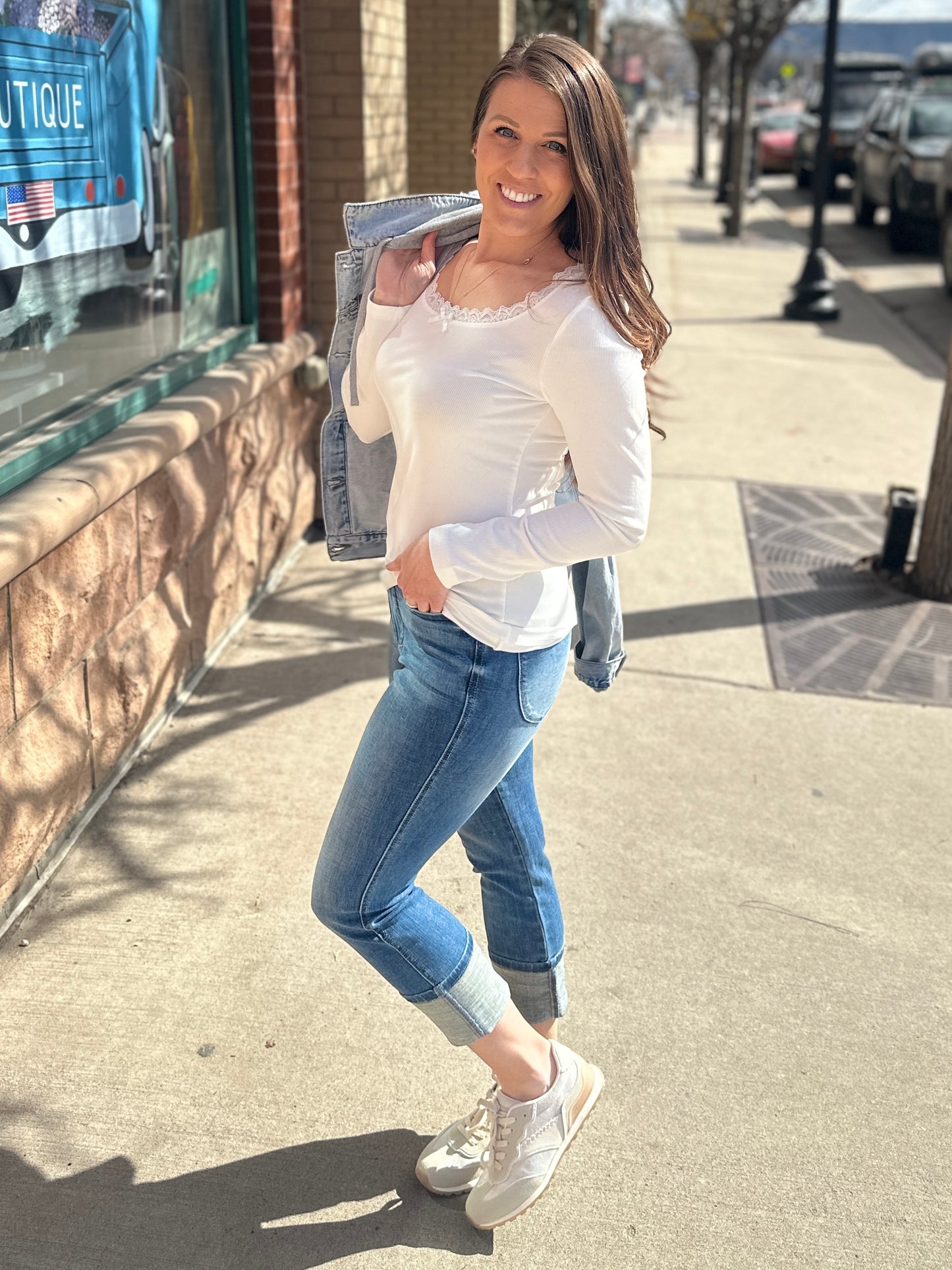 Lana Lace Trim Long Sleeve
