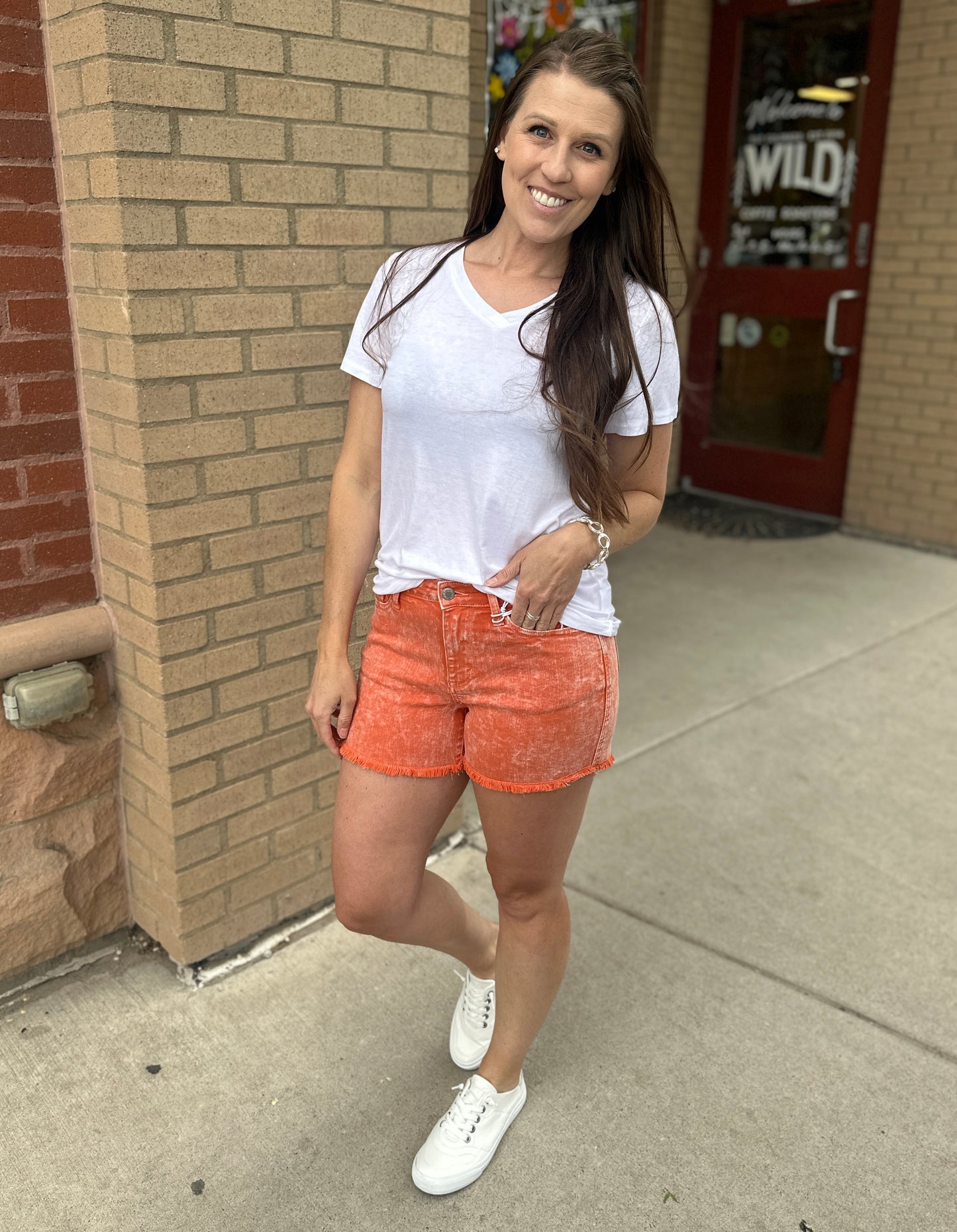 High Waist Peach Shorts