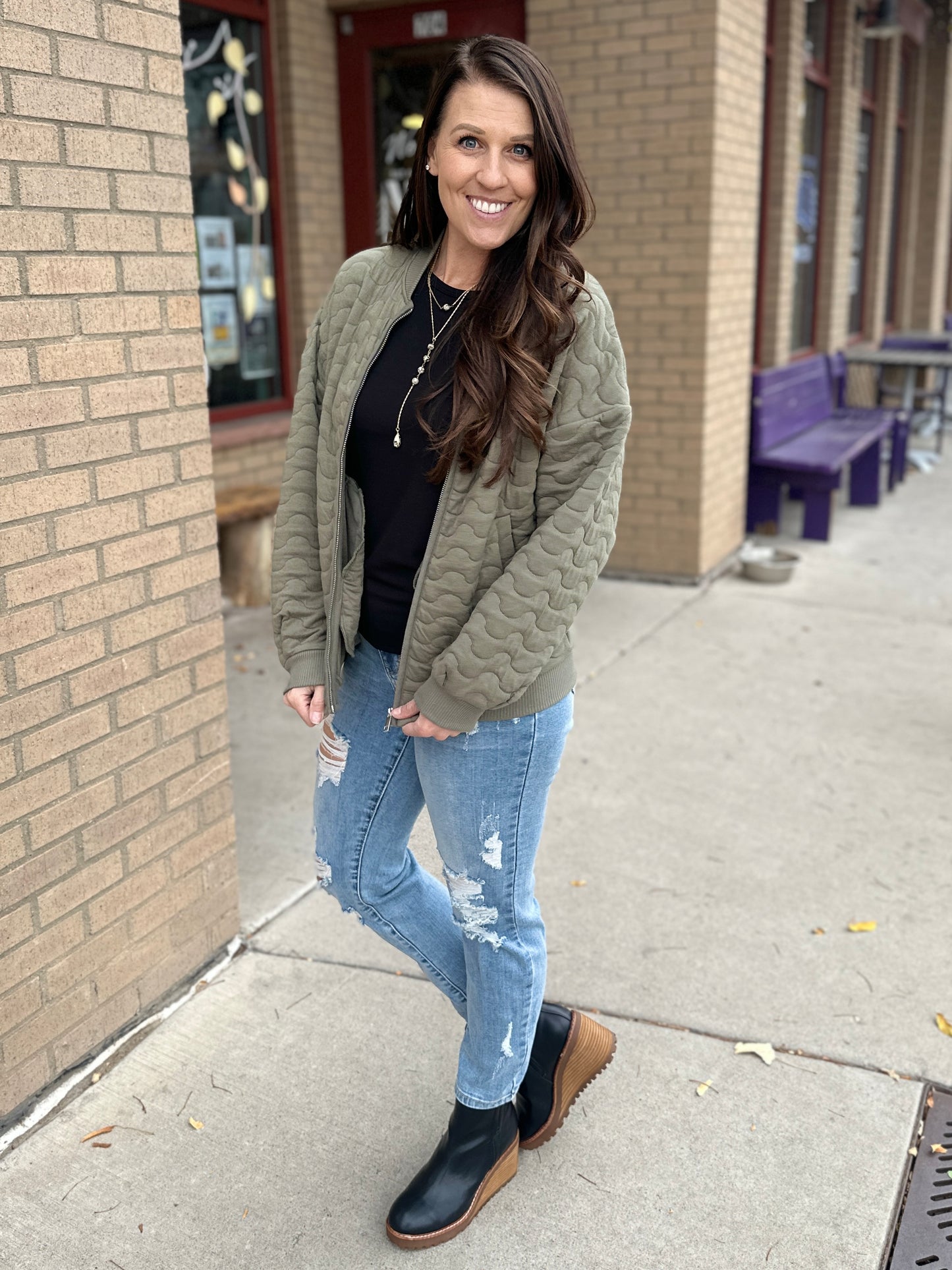 Quilted Zip Up Jacket