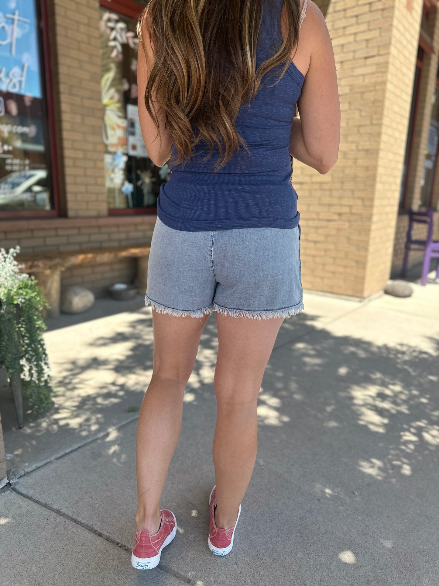 Frayed Tencel Washed Shorts