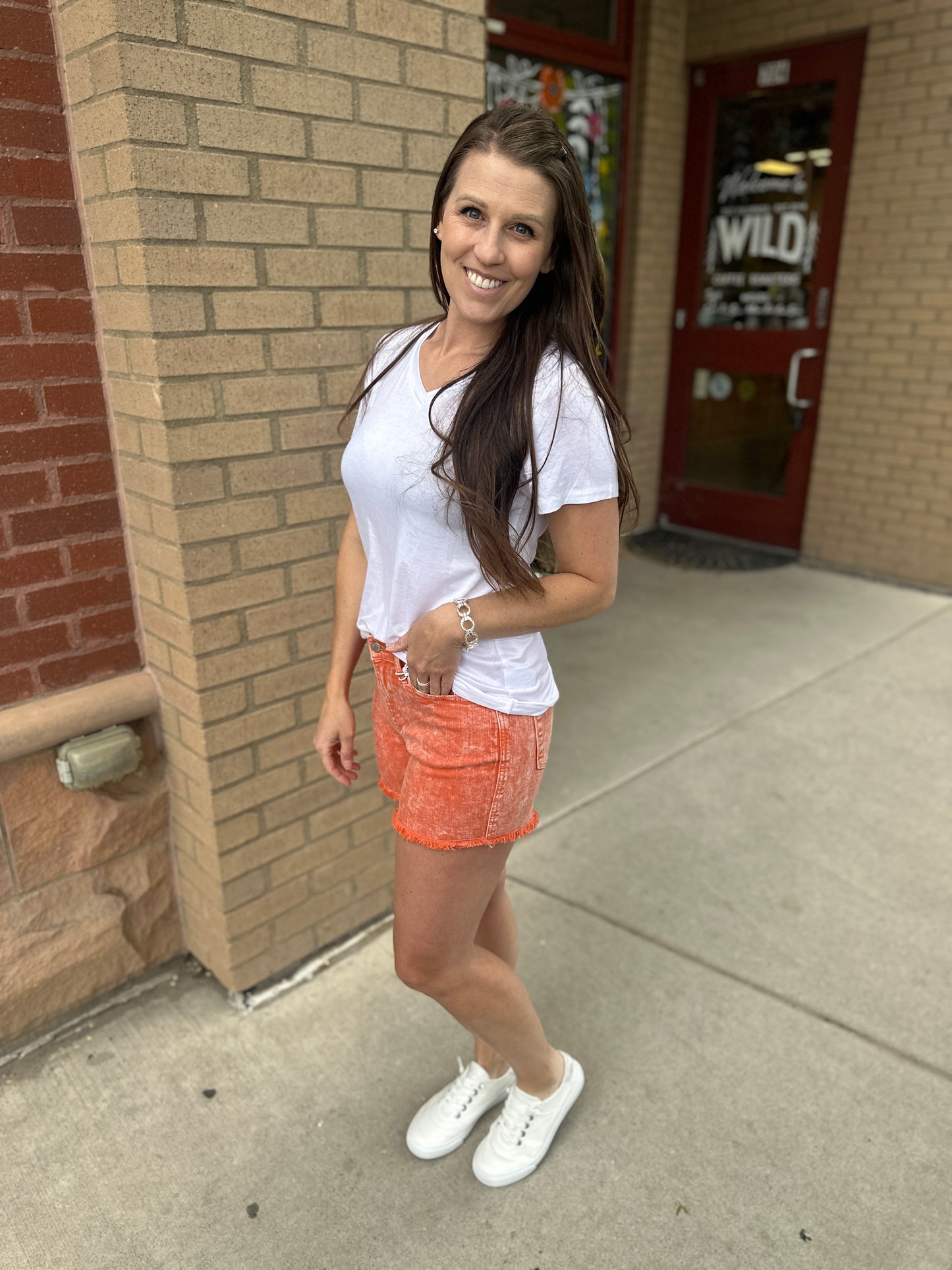 High Waist Peach Shorts