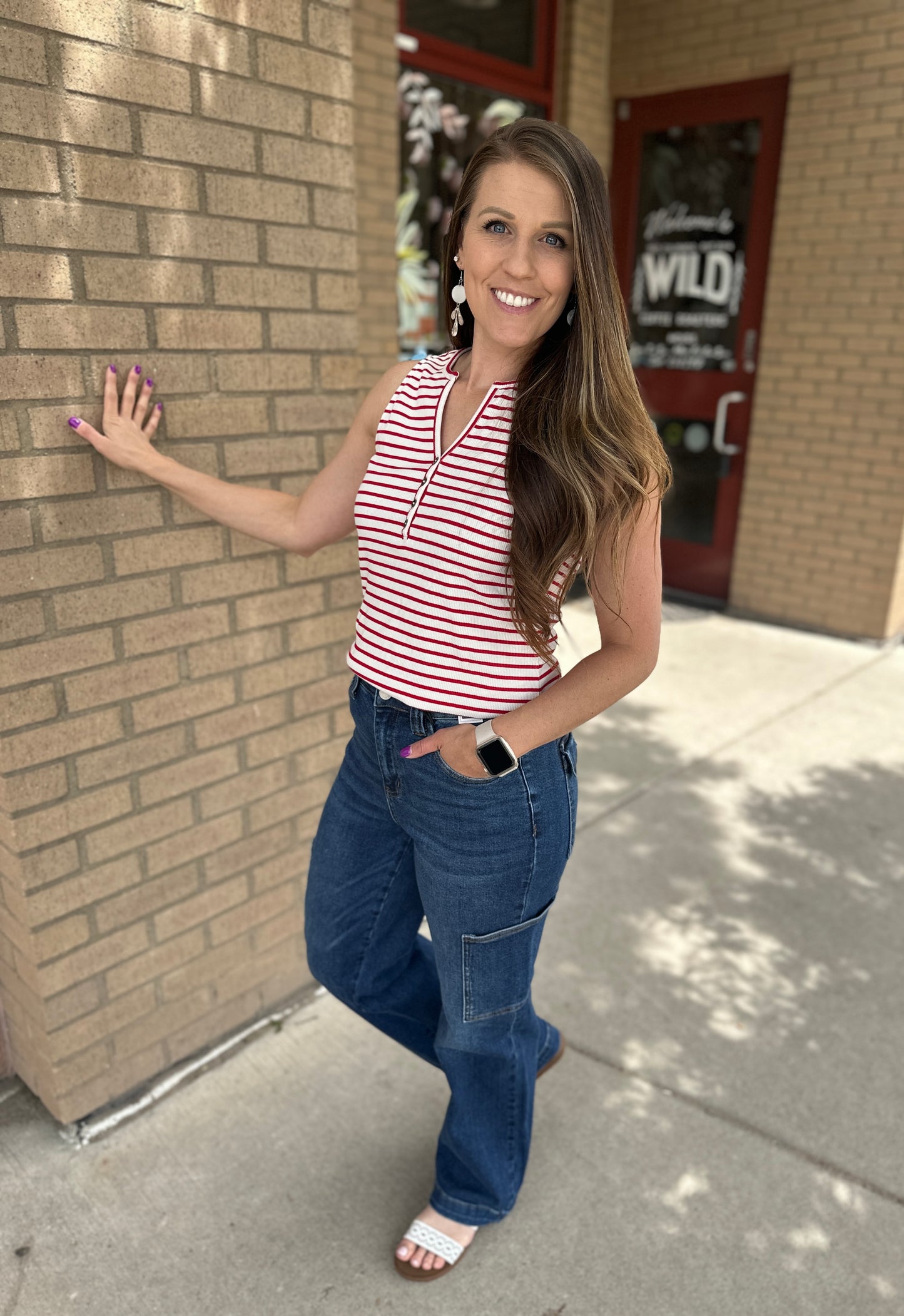 Henley Striped Tank