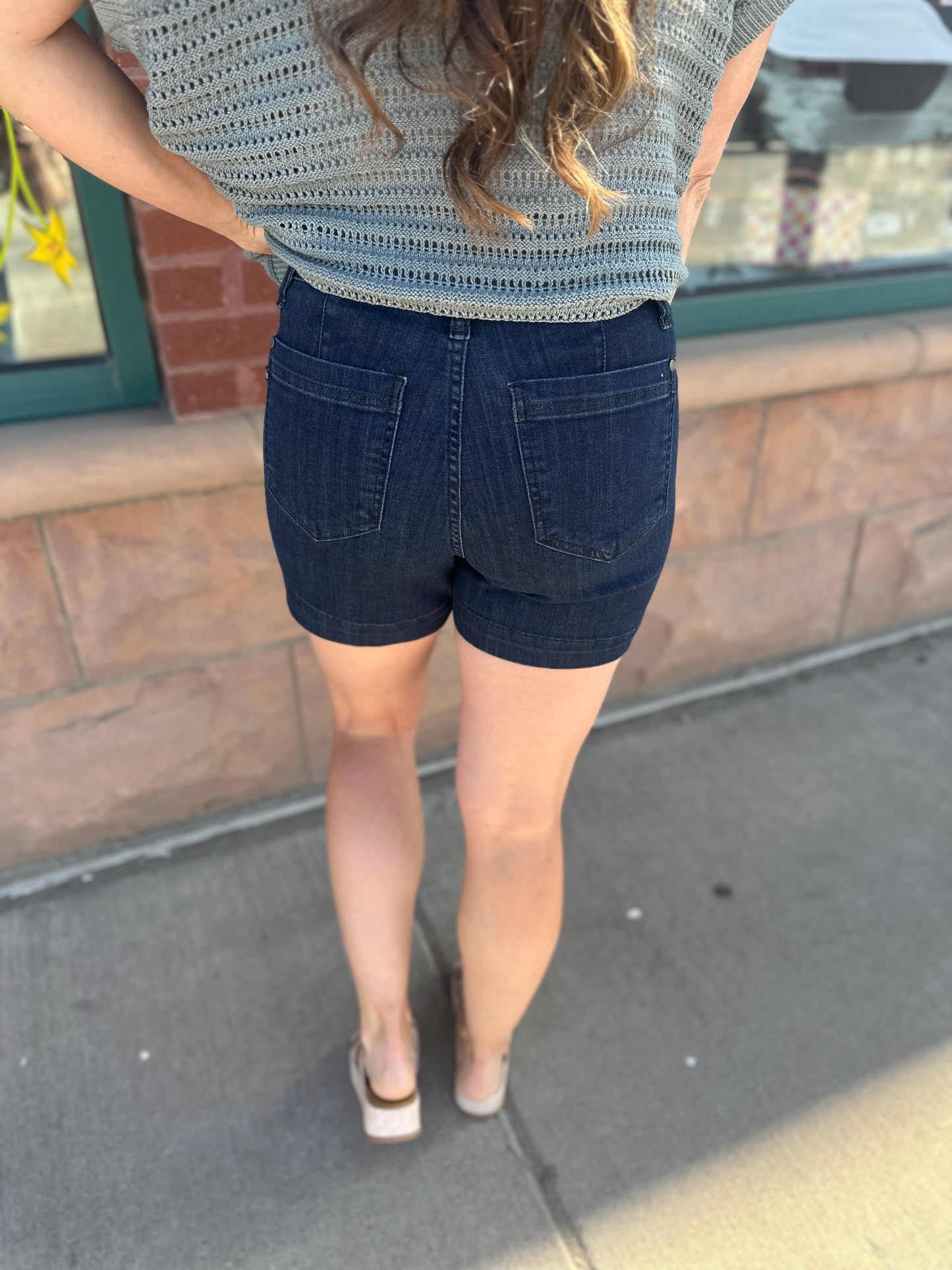 Denim Trouser Shorts