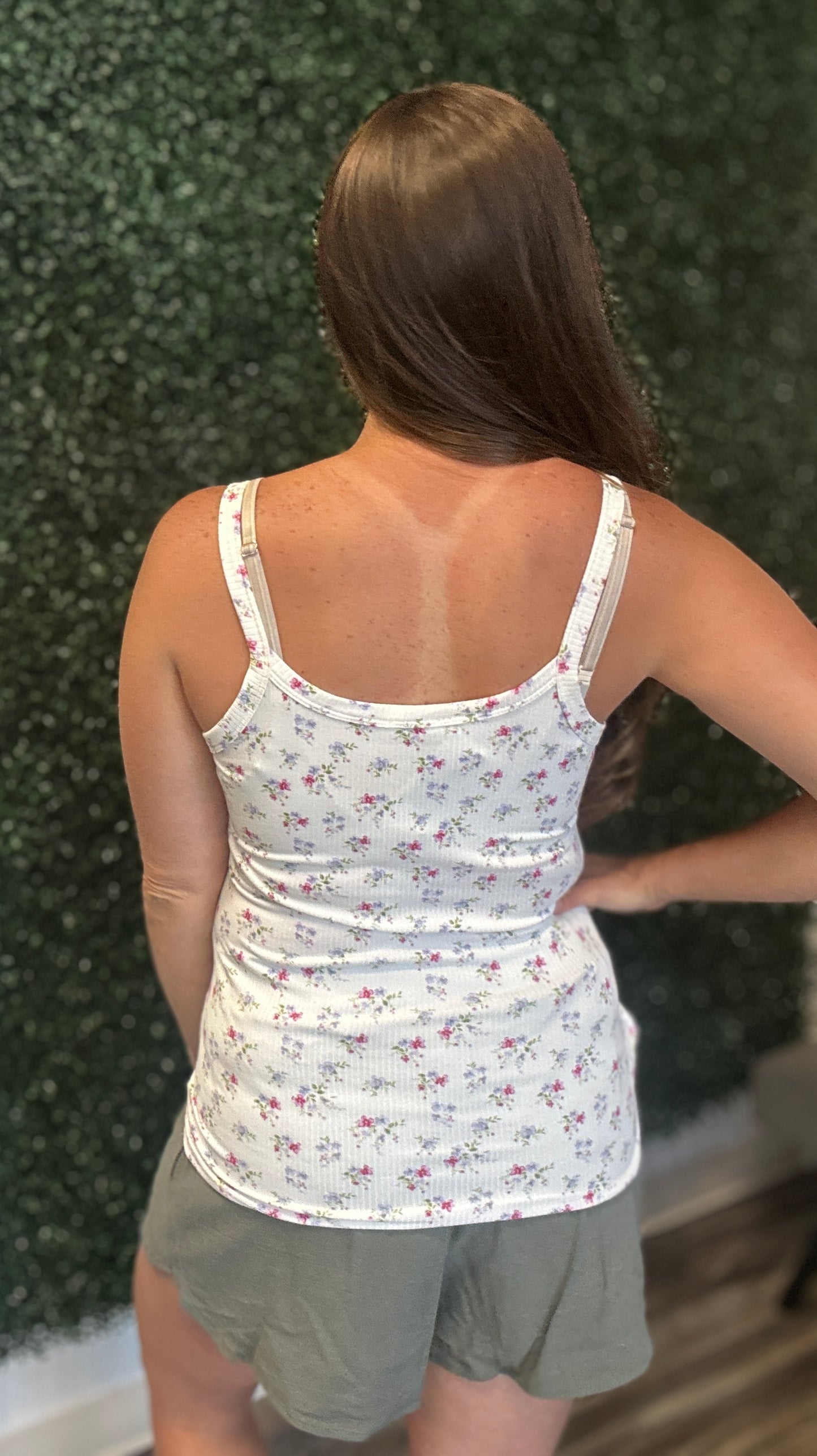 Ribbed Lavender Floral Tank
