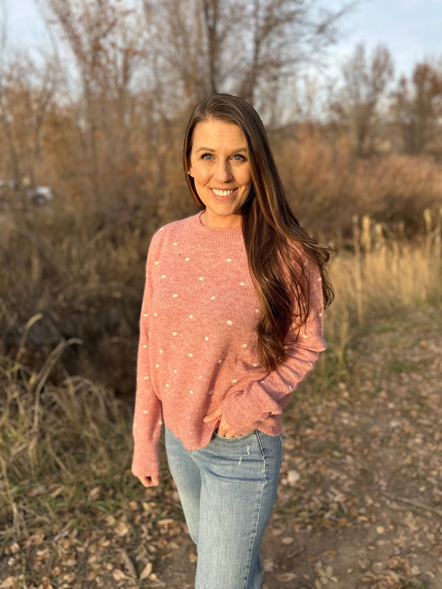 Cozy Dotted Knit Sweater