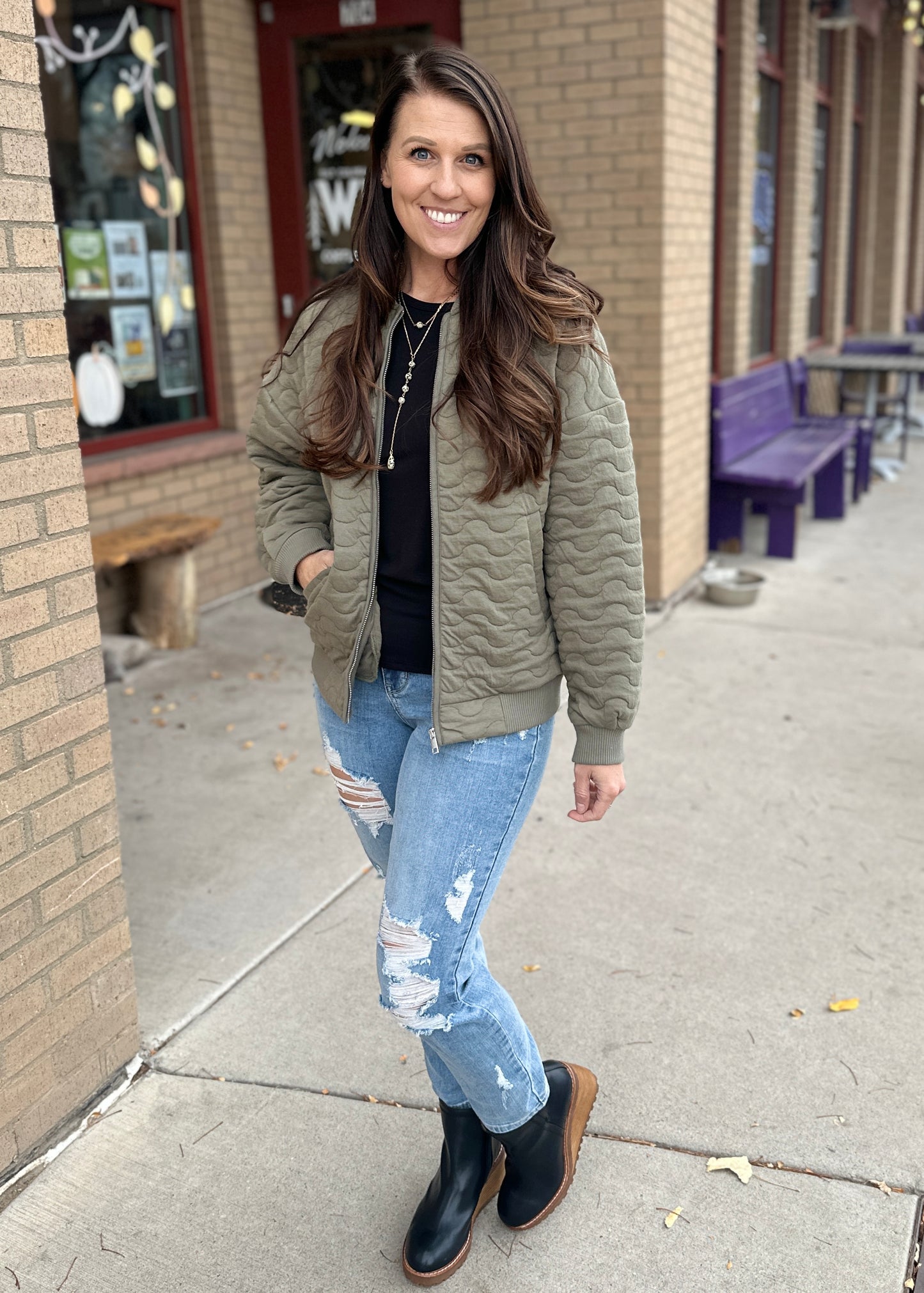 Quilted Zip Up Jacket
