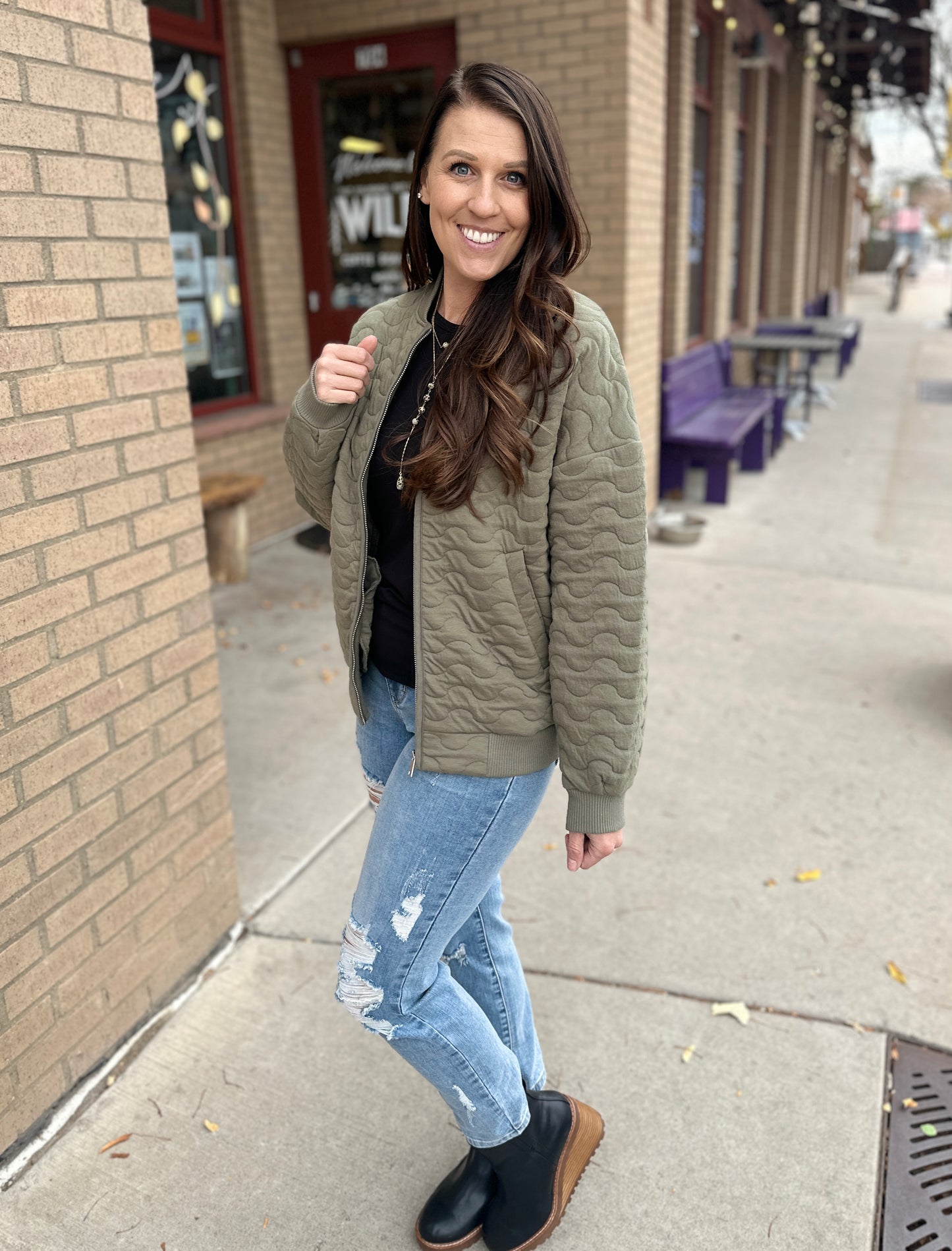 Quilted Zip Up Jacket