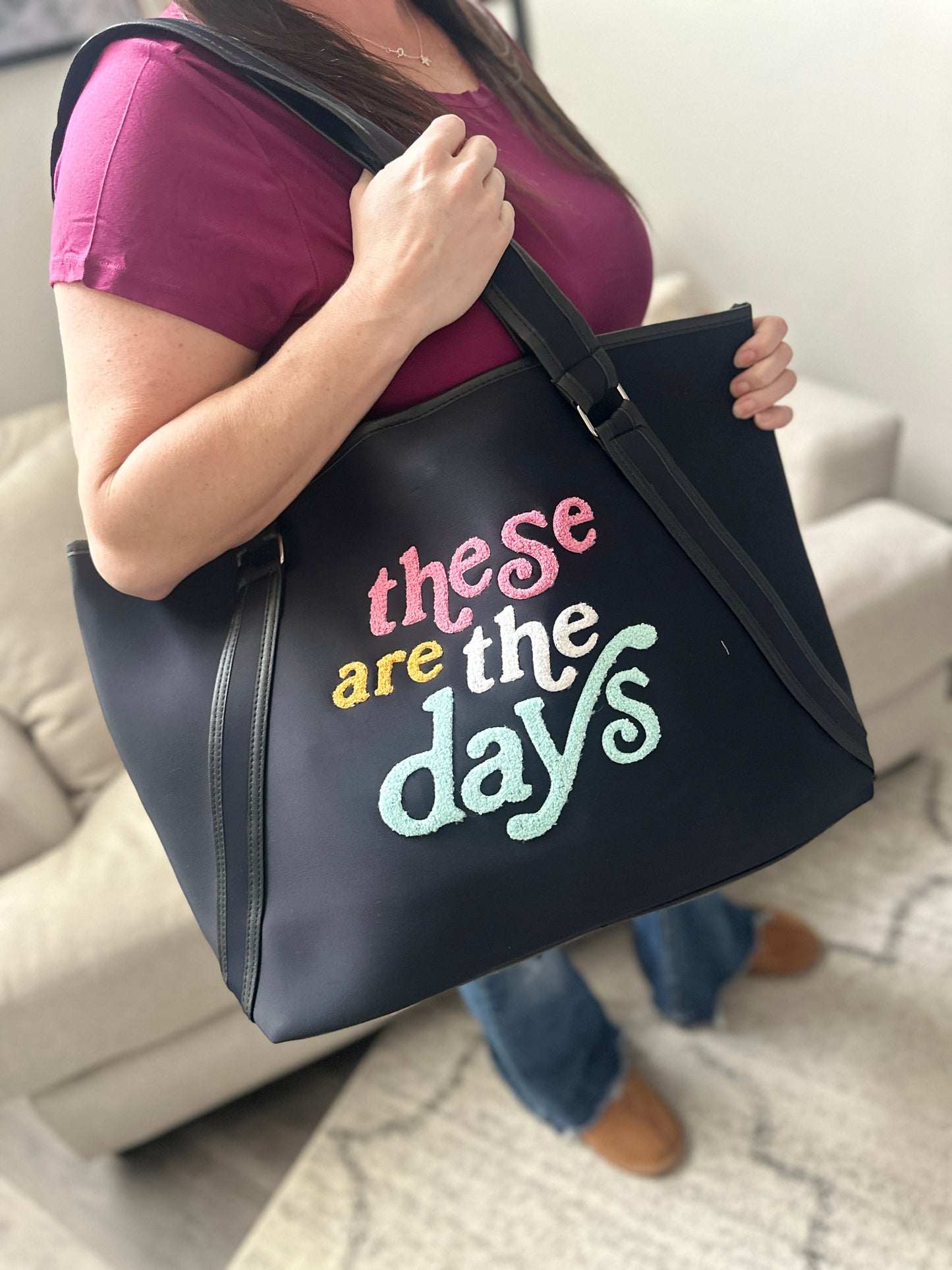 Neoprene These are the Days Tote