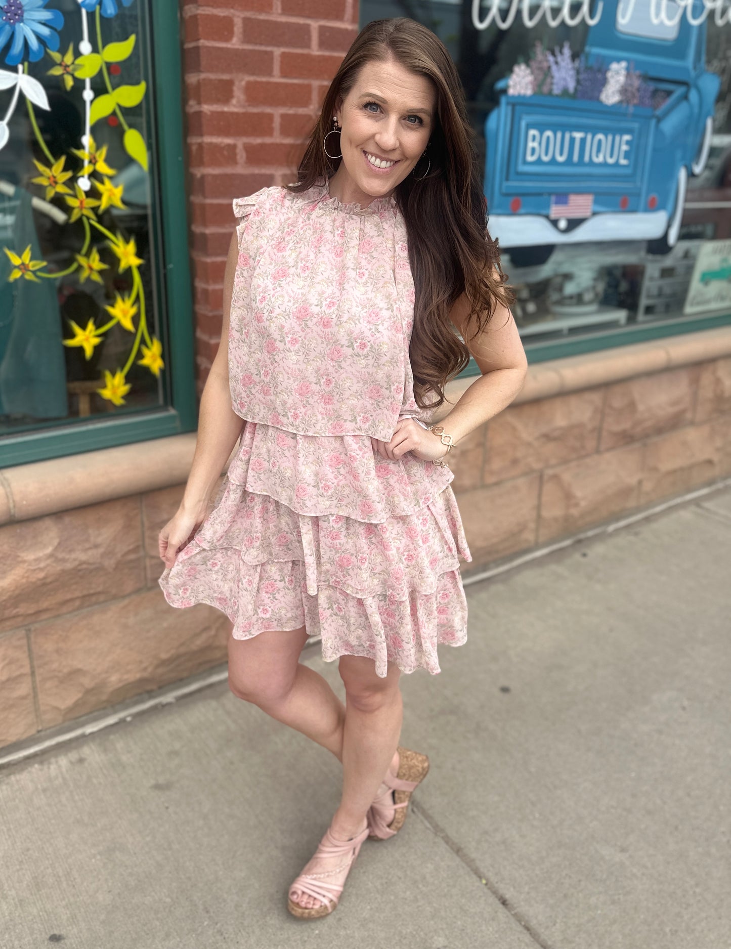 Floral Chiffon Mini Dress
