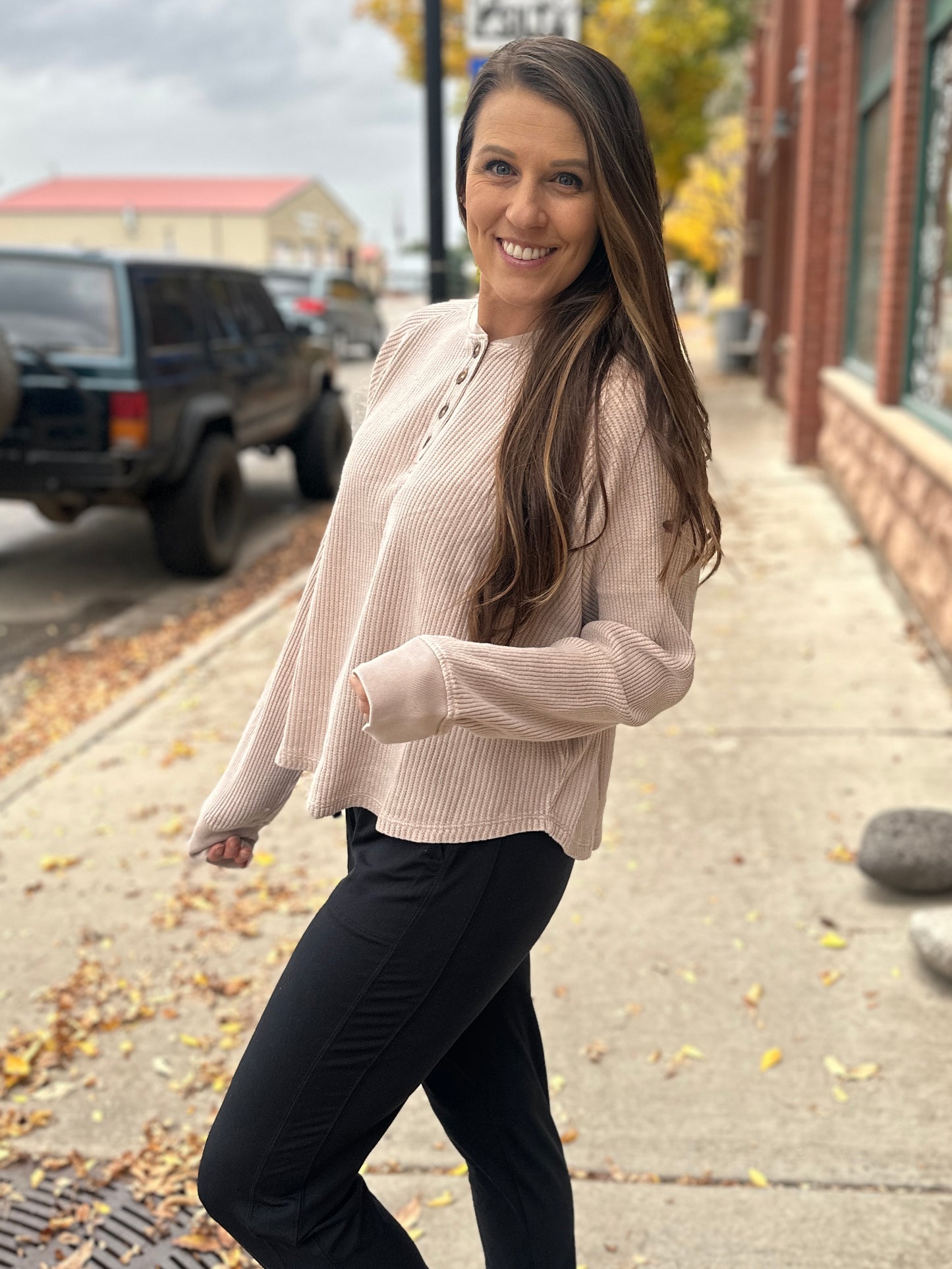 Waffle Knit Long Sleeve