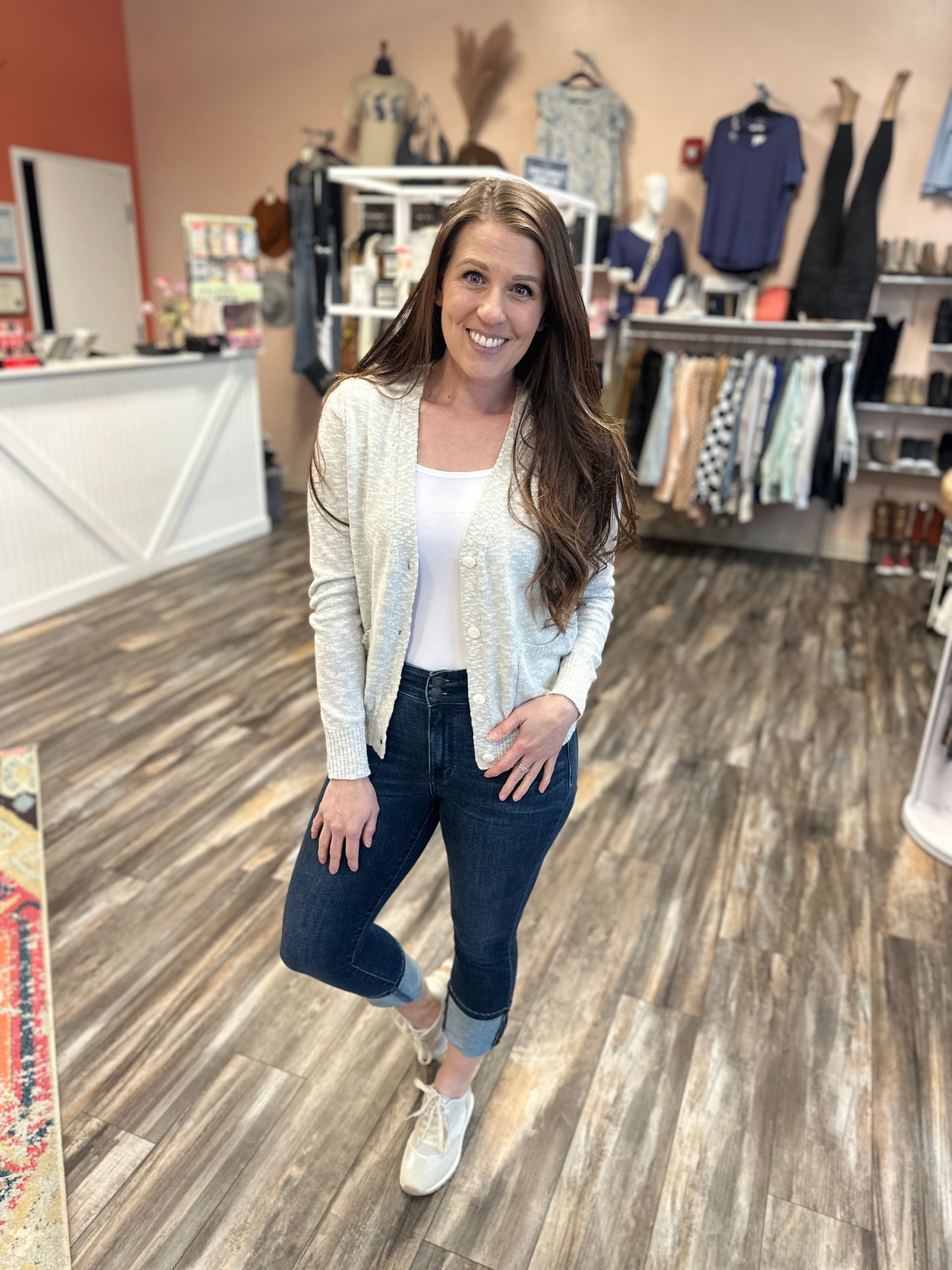 Dusty Blue Button Up Cardigan