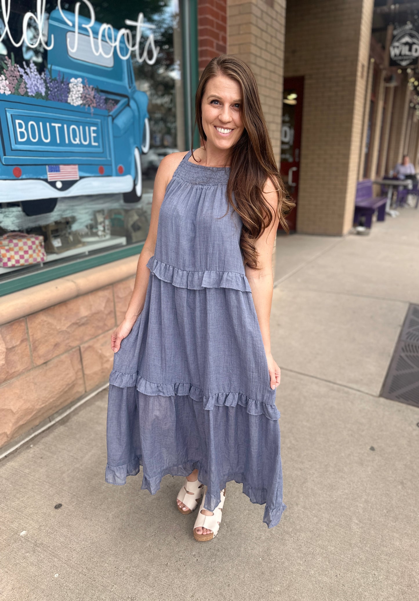 Smocked Ruffle Tiered Maxi Dress