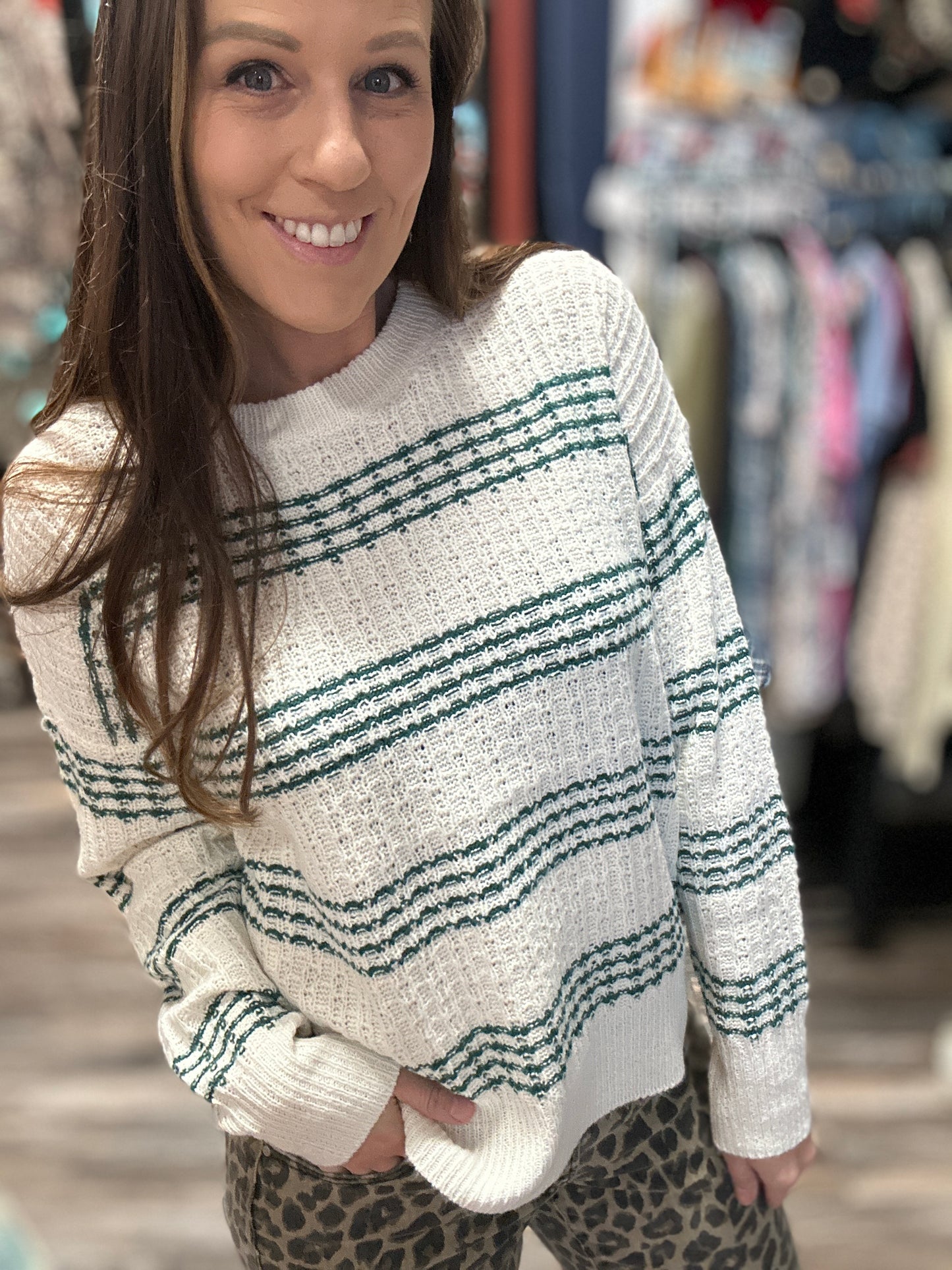 Textured Striped Sweater
