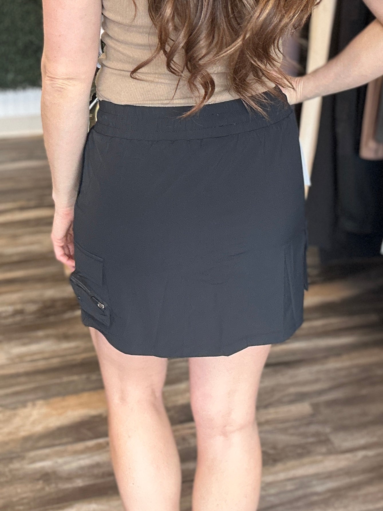 Black Utility Active Mini Skort