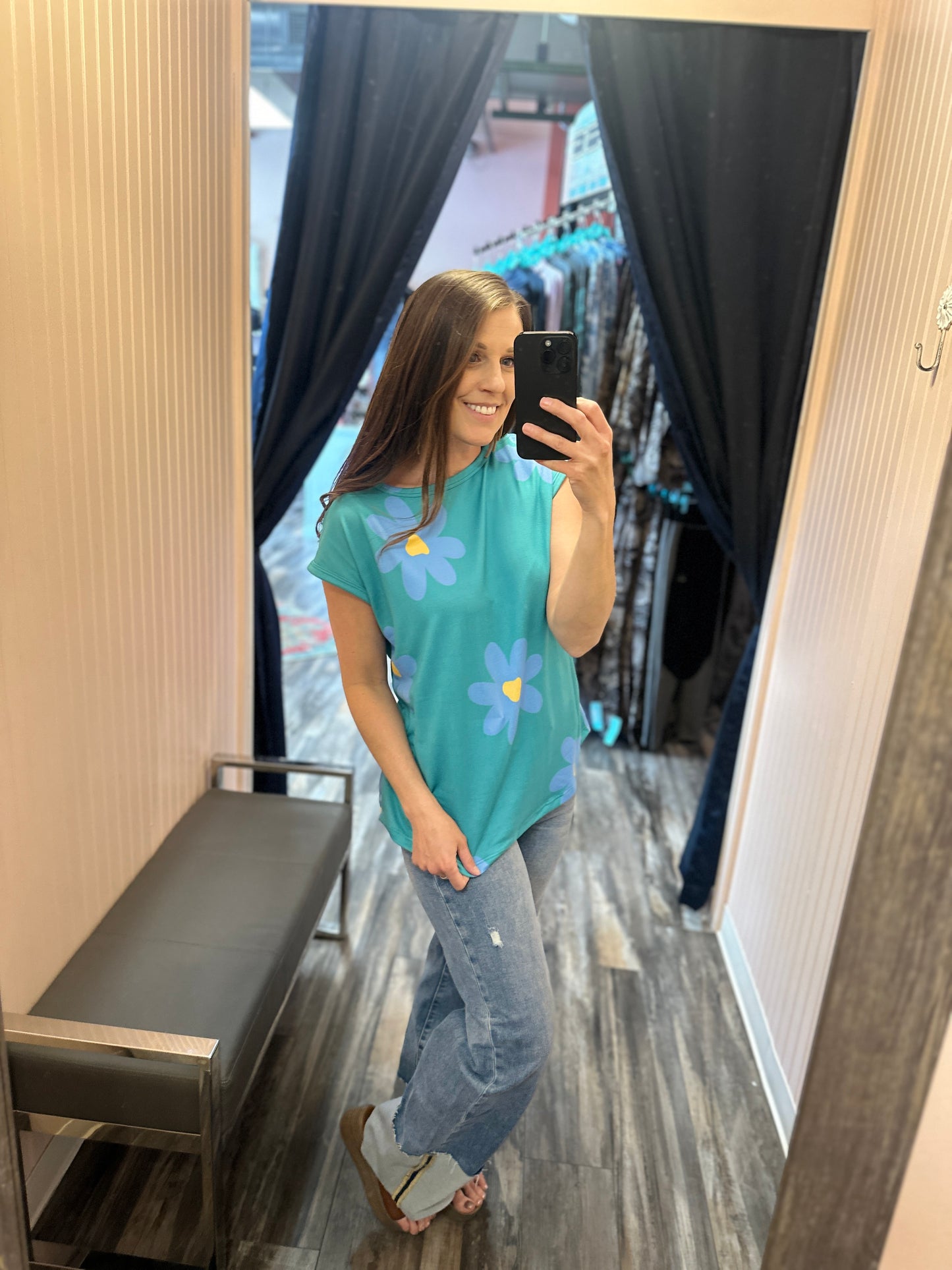 Daisy Cap Sleeve Top
