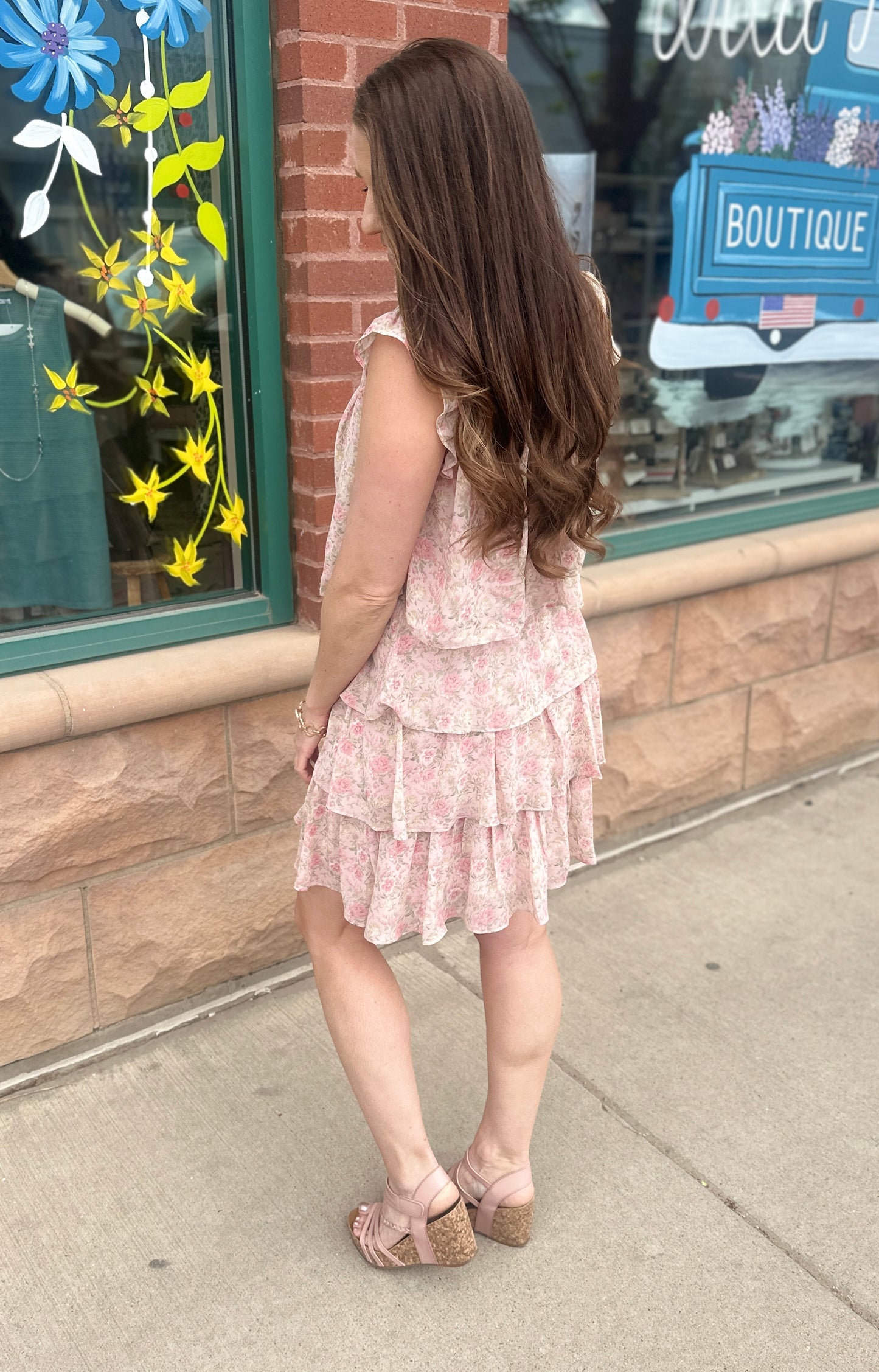 Floral Chiffon Mini Dress