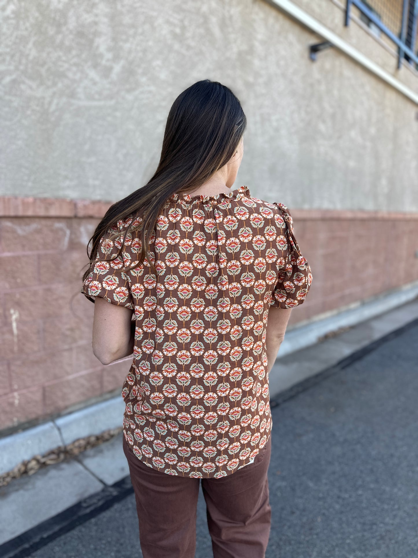 Mughal Floral Short Sleeve Blouse