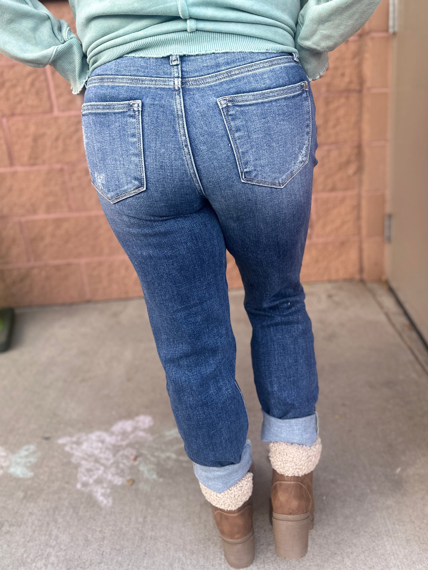 Boyfriend Cuffed Jade Jeans