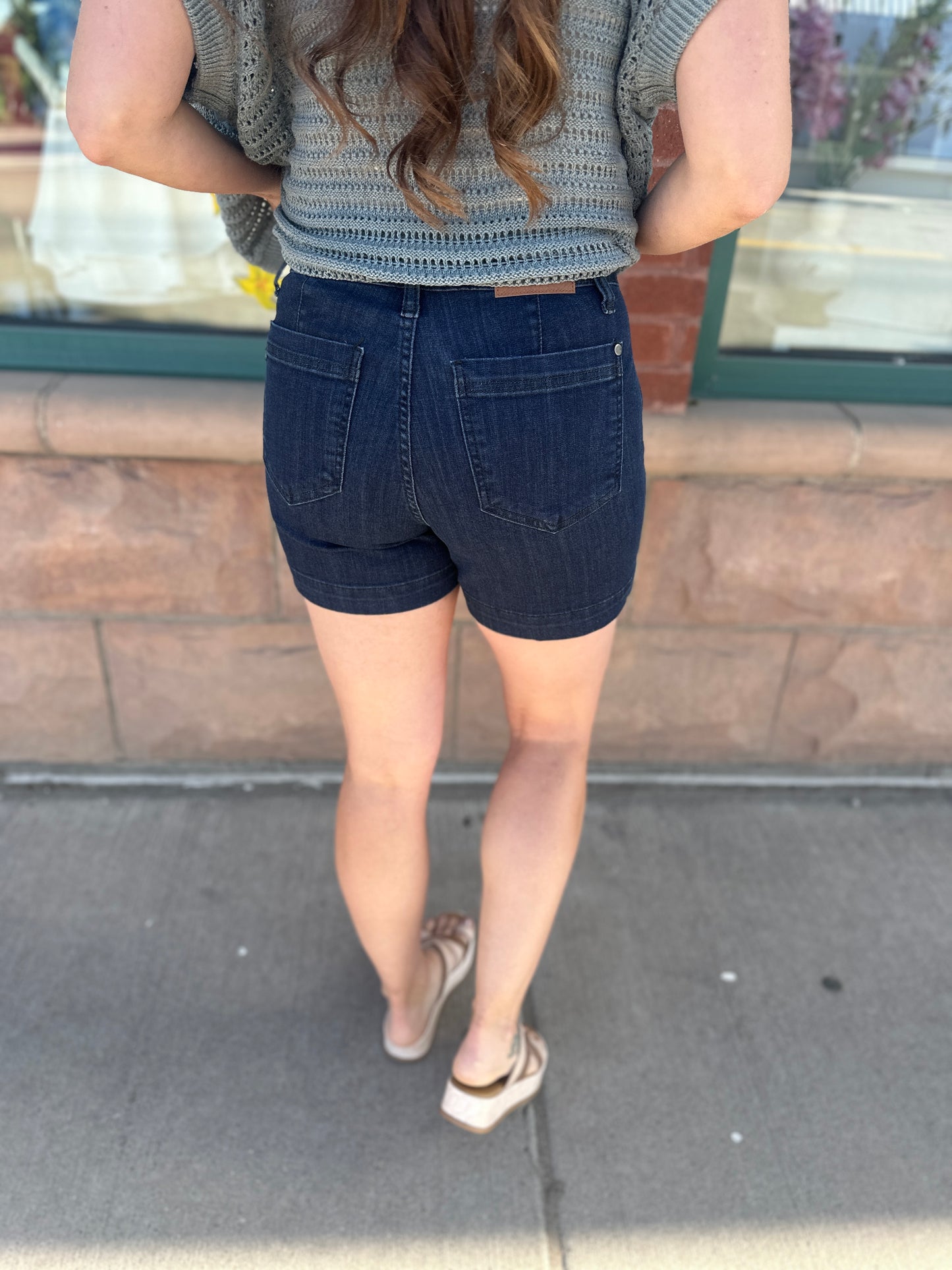 Denim Trouser Shorts