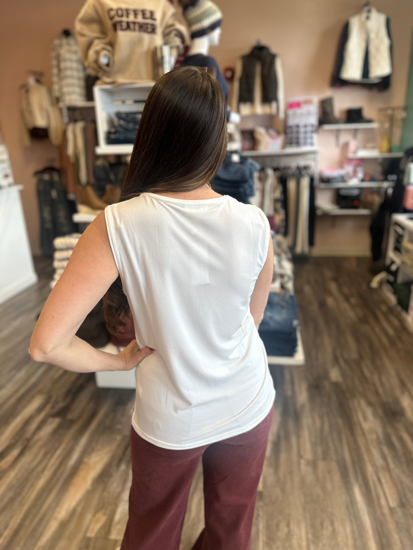 White Sleeveless Tank